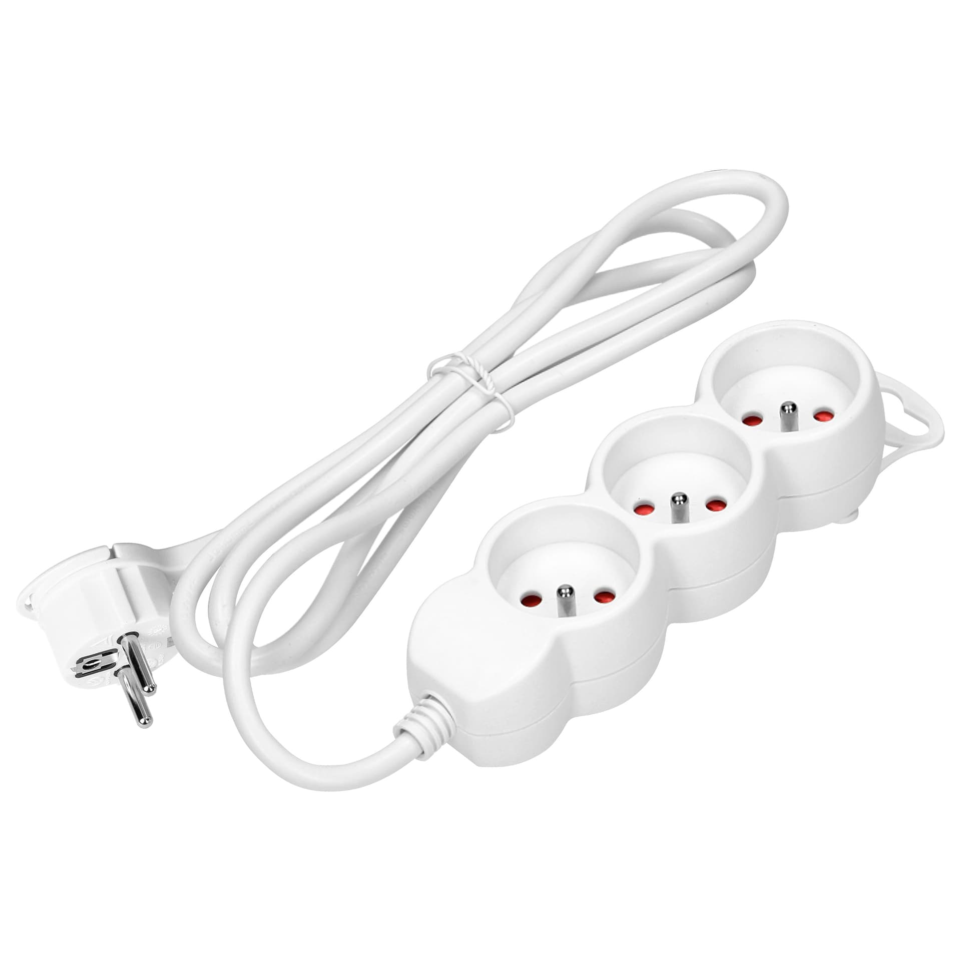 

Przedłużacz 3-krotny 2P+Z, 3m H05VV-F 3x1,5mm2, Imax=16A, płaska wtyczka, biały