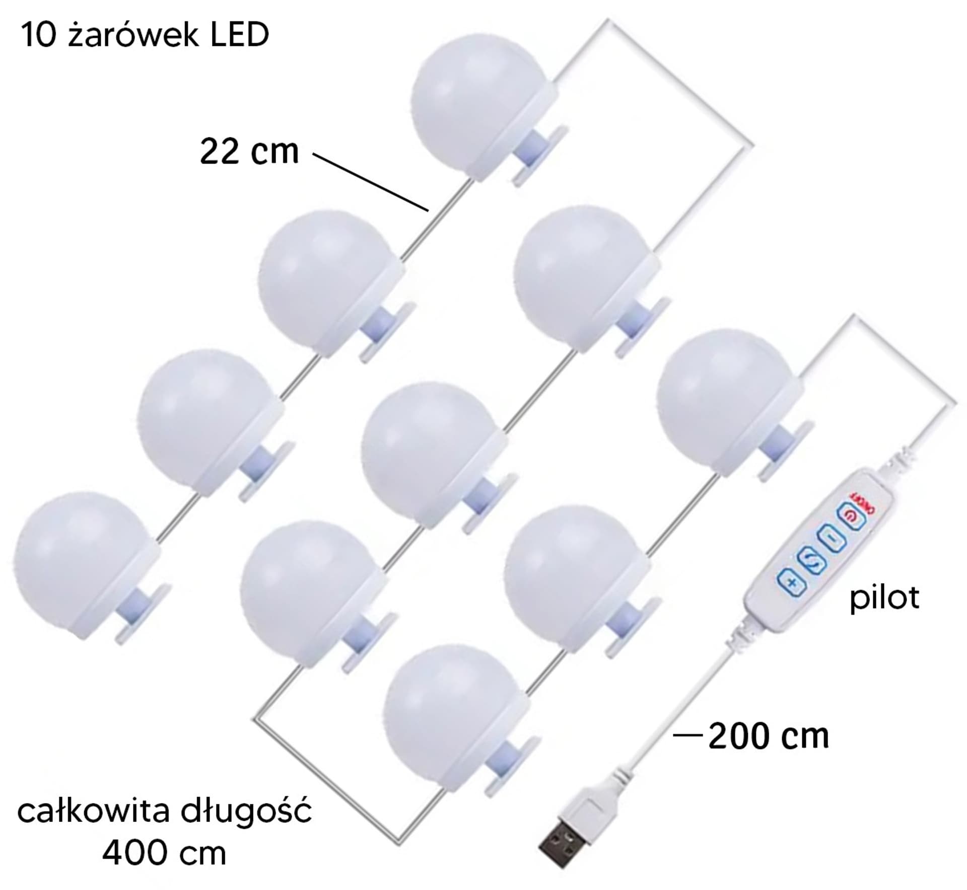 

ZD109 Lampki led na lustro 10szt