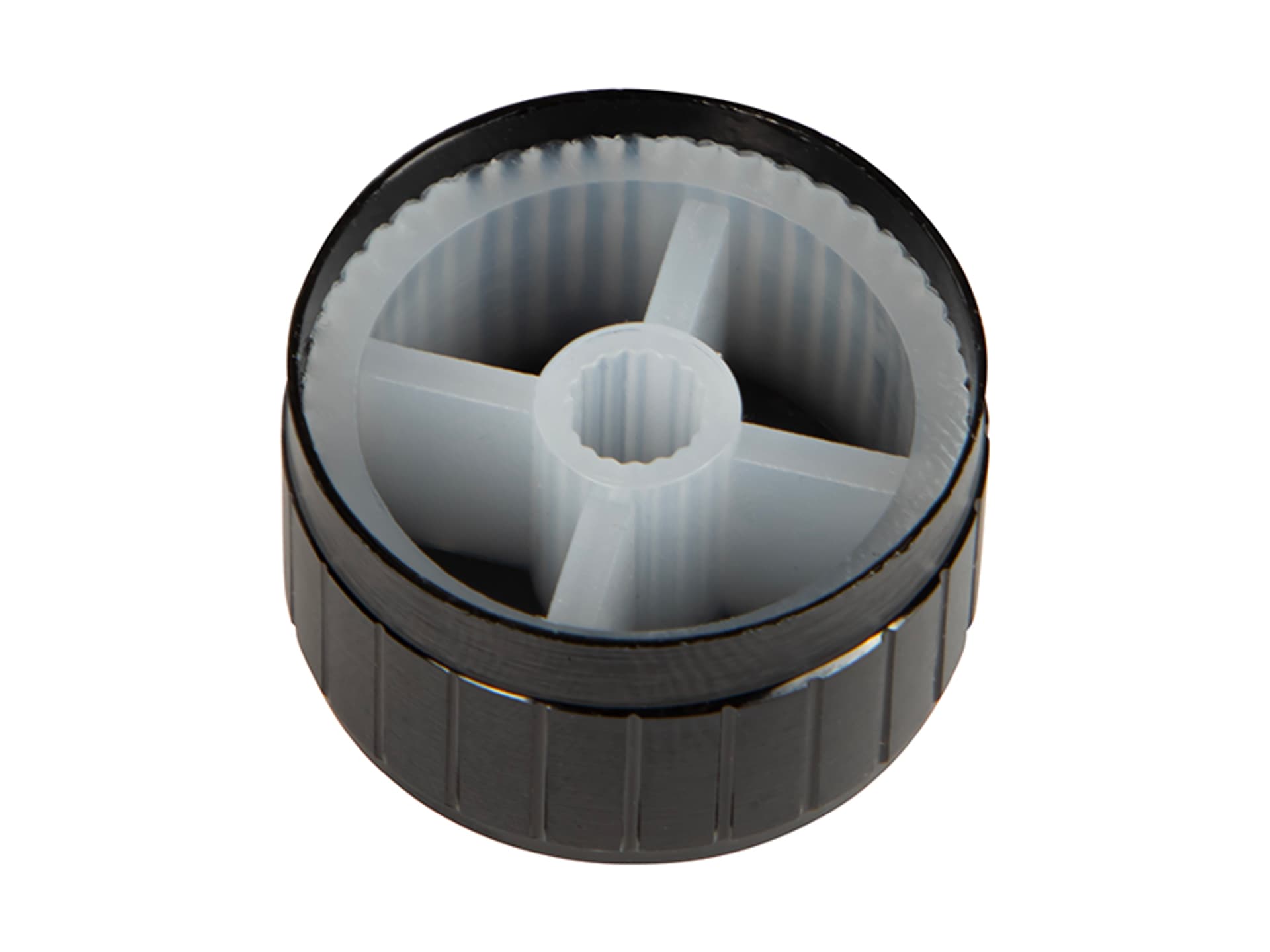 

8168# Gałka pot czarna śred - 30mm wsk.srebrny