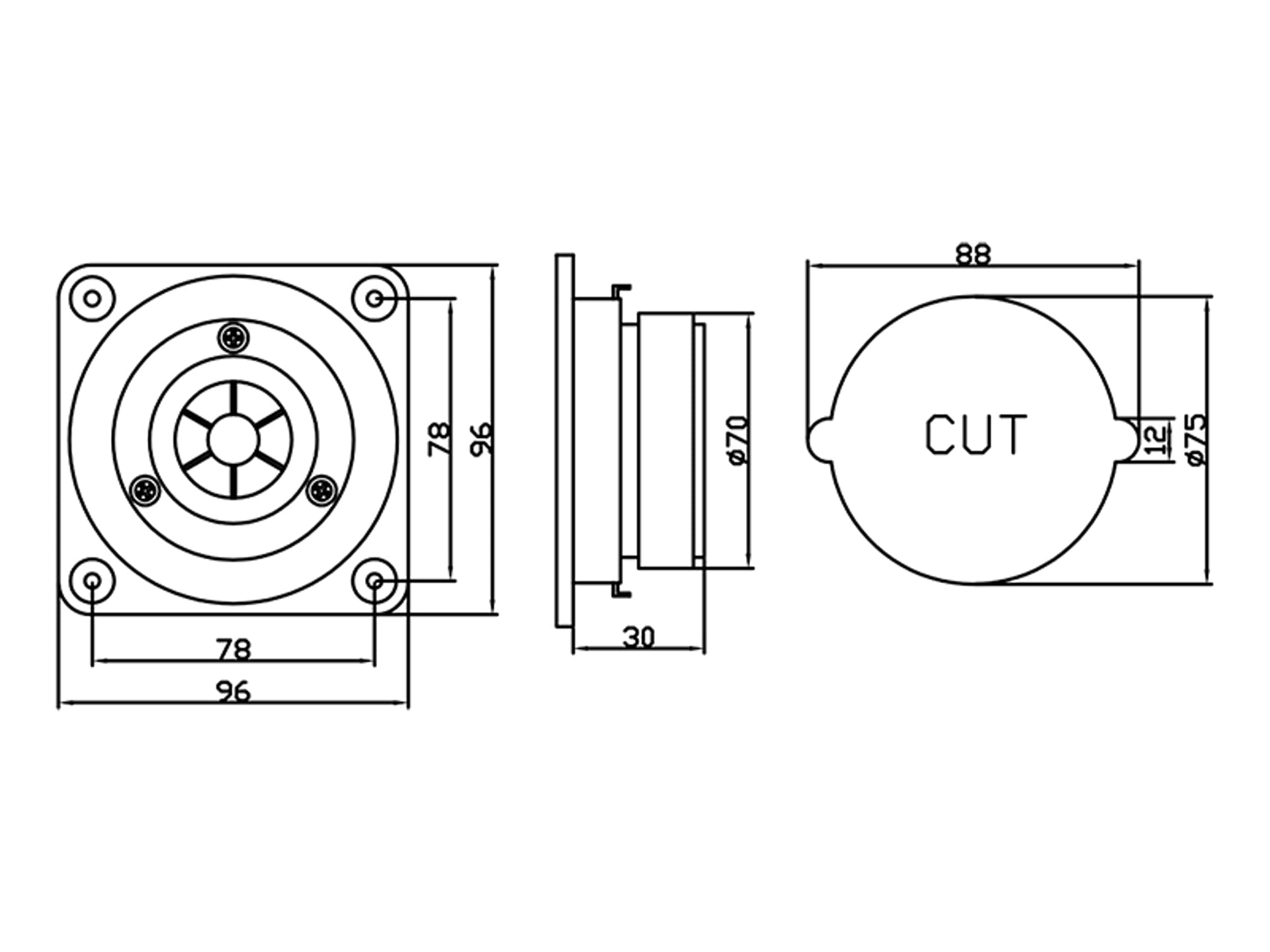 

0953# Głośnik ydq406 4"50w 8ohm blow