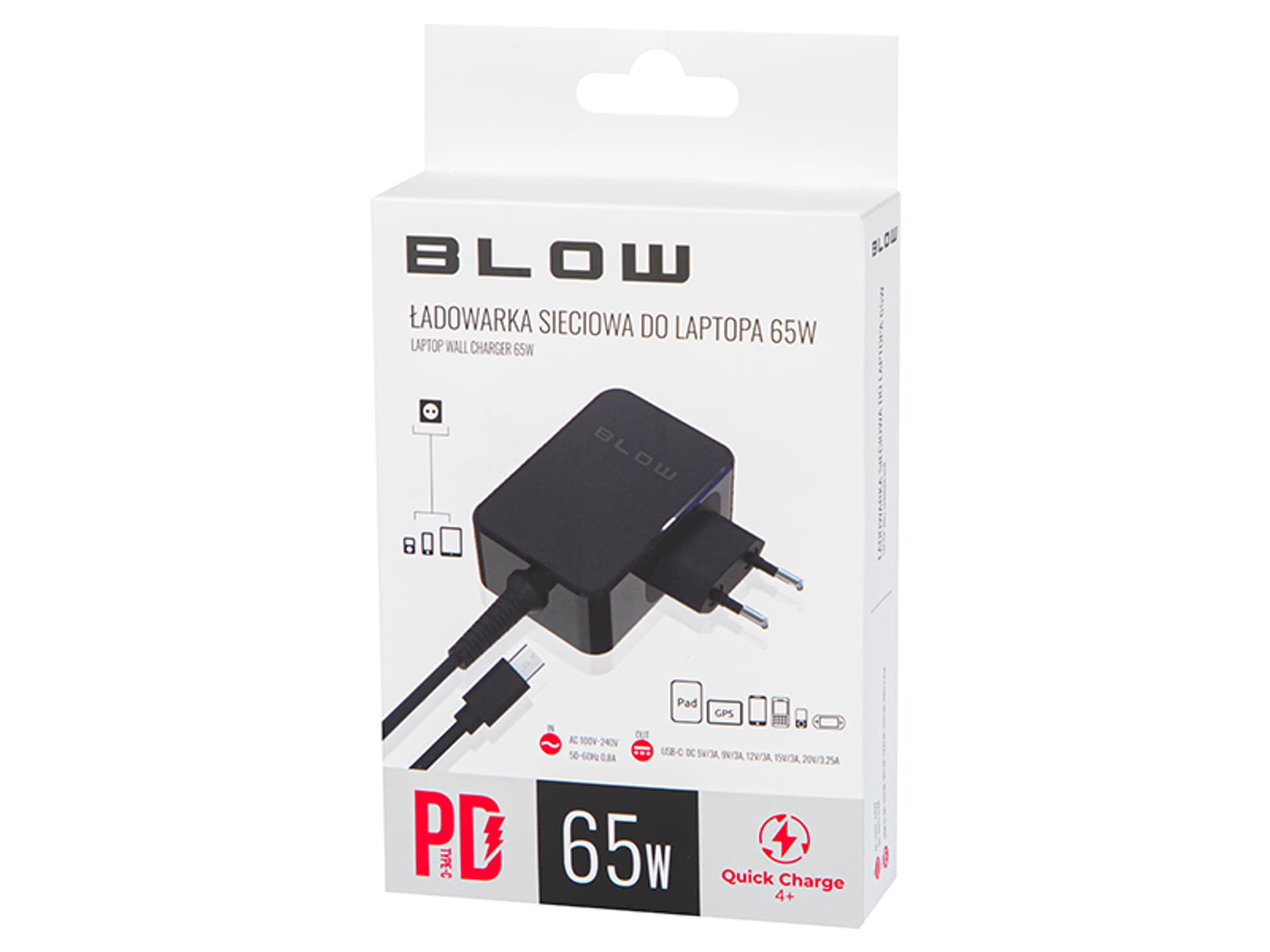 

76-016# Ładowarka sieciowa do laptopa usb-c pd 65w