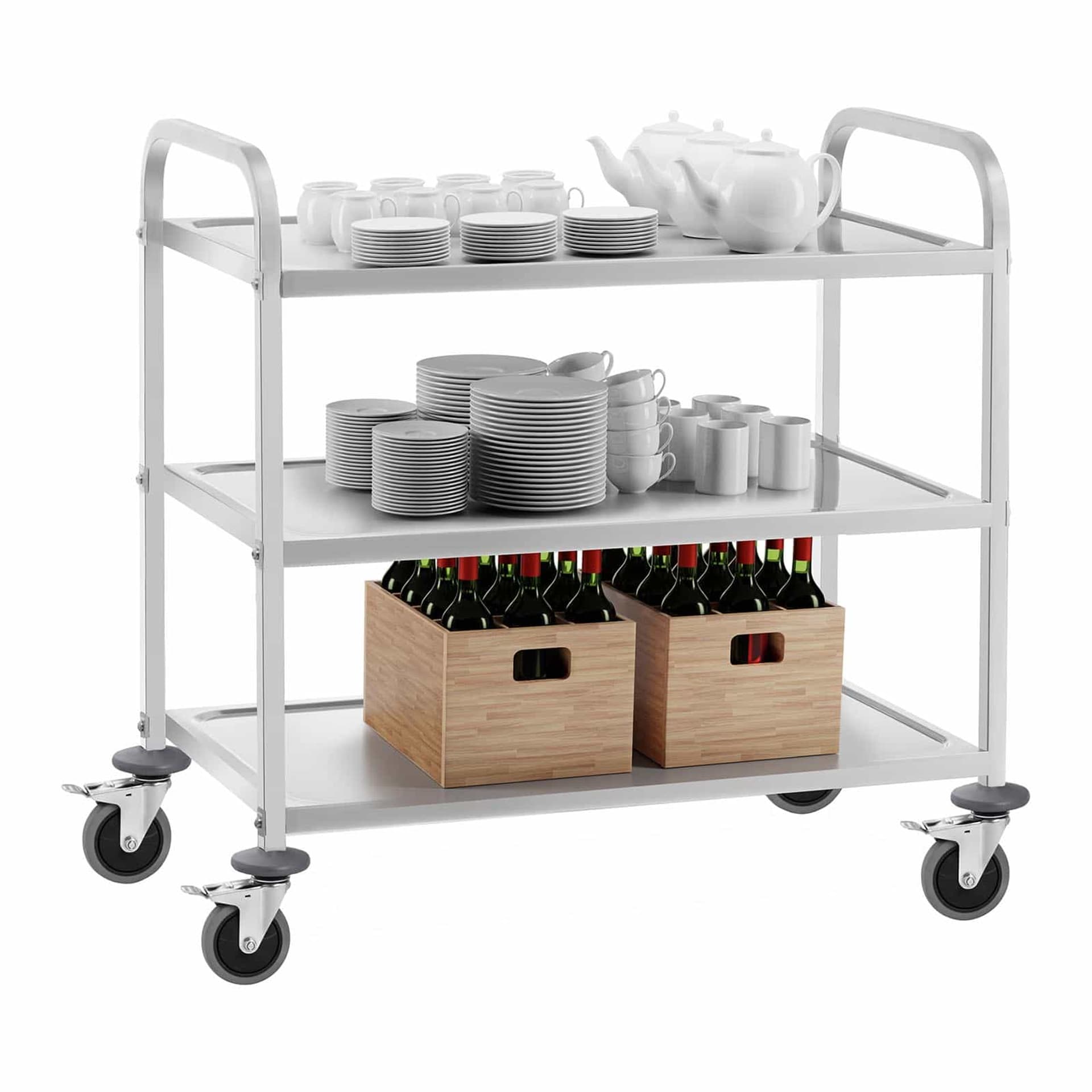 

Wózek kelnerski cateringowy do serwowania 3 półki 90 x 50 cm do 355 kg