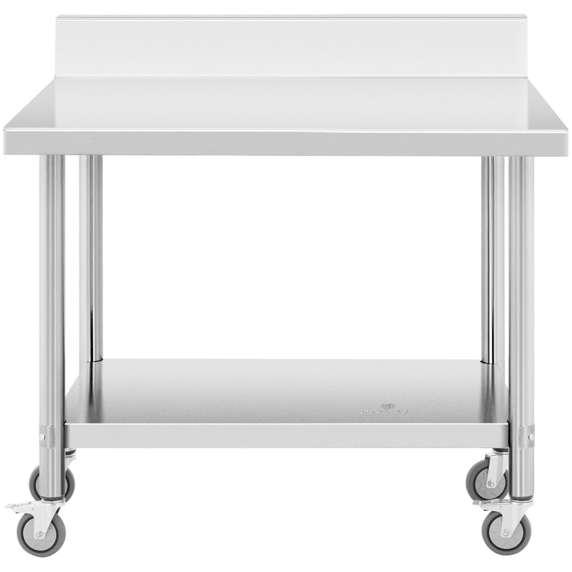 

Stół blat roboczy przyścienny z rantem na kółkach 1 półka 100 x 60 cm do 155 kg
