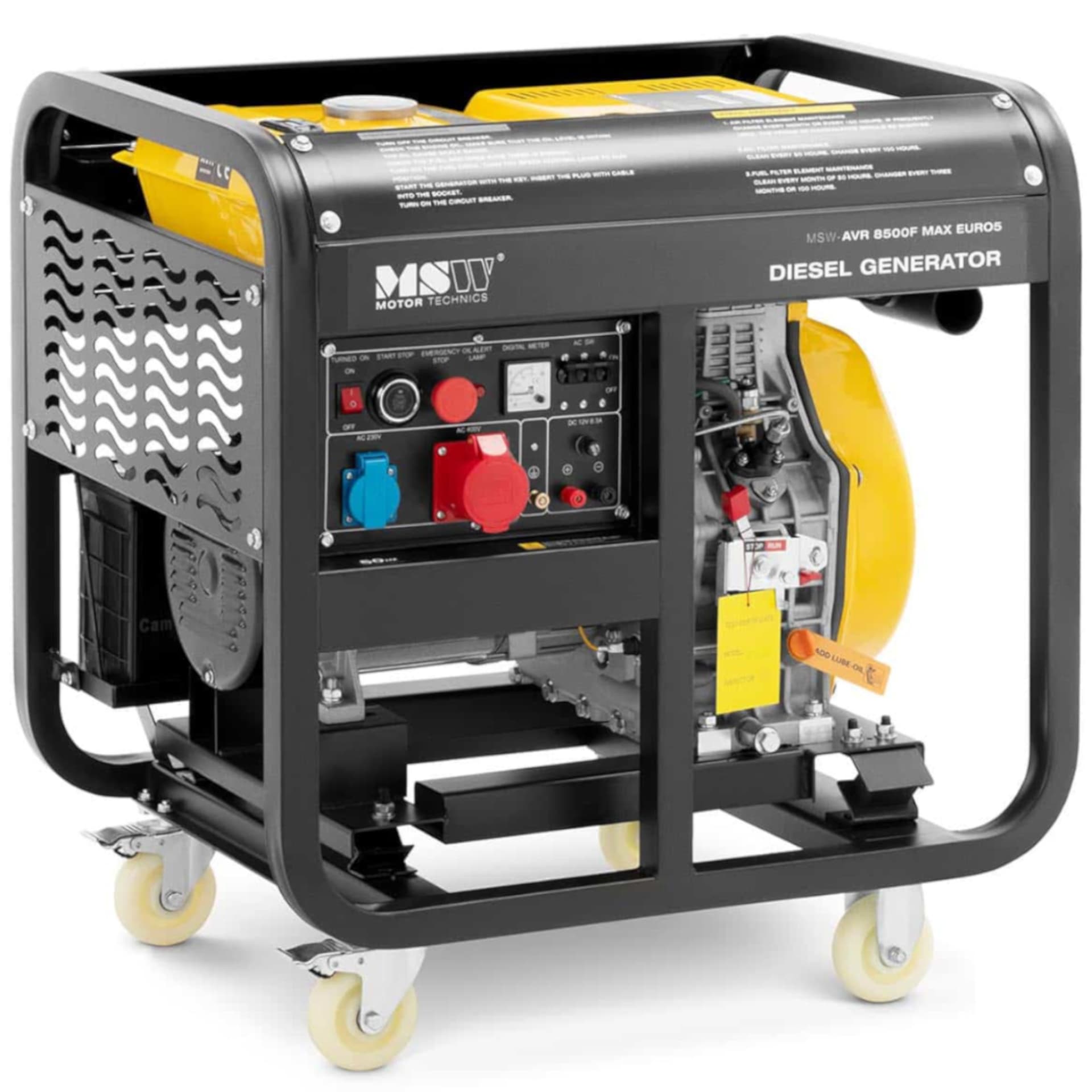 

Agregat generator prądotwórczy diesel mobilny 240/400 V 8500 W 10 kVA 30 l