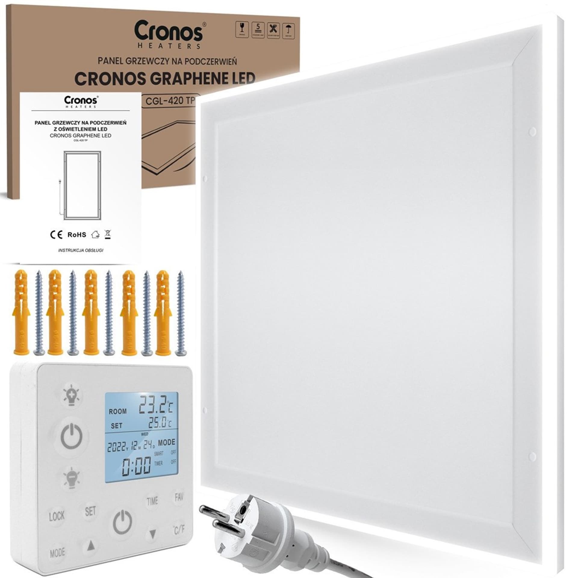 

Promiennik podczerwieni Cronos Graphene LED CGL-420TP 420W biały LED z termostatem