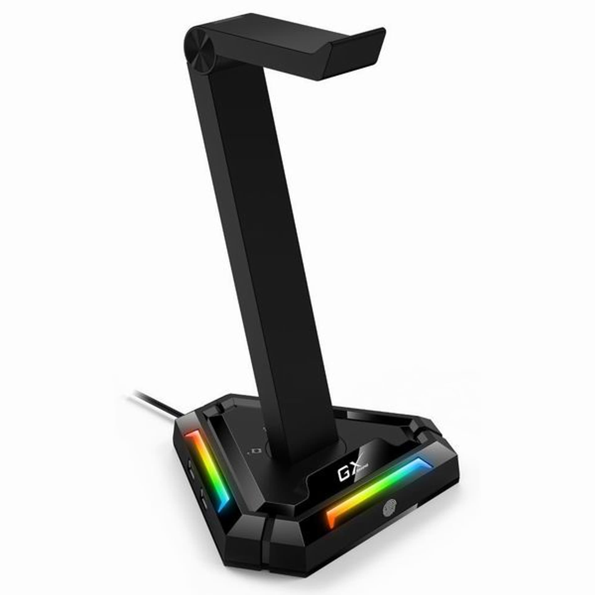 

Genius Stojak na słuchawki z podświetleniem RGB GX-UH100, 2x USB-A 2x USB-C HUB, czarny