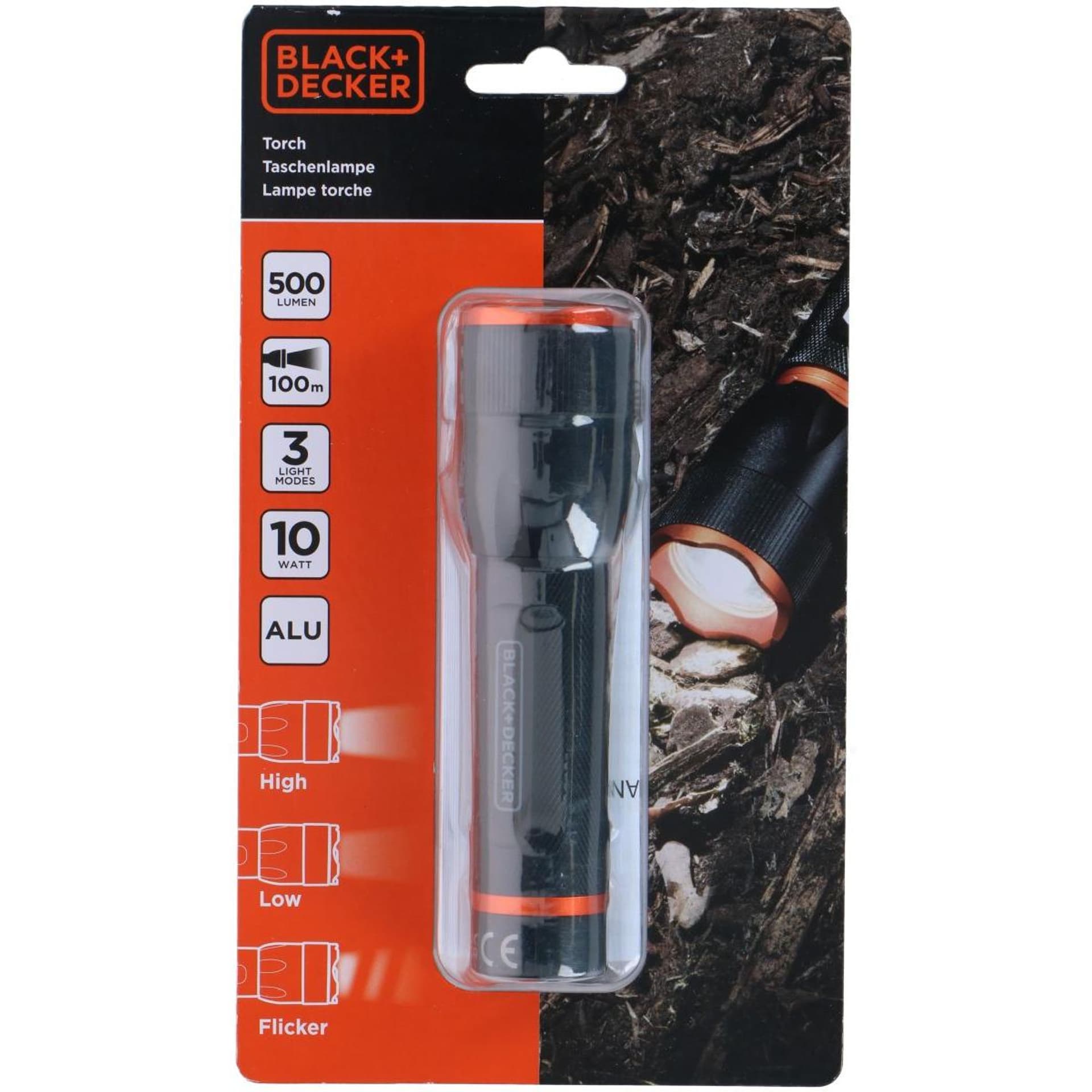 

LATARKA TAKTYCZNA ALUMINIOWA 10W 500LUMENÓW BLACK + DECKER