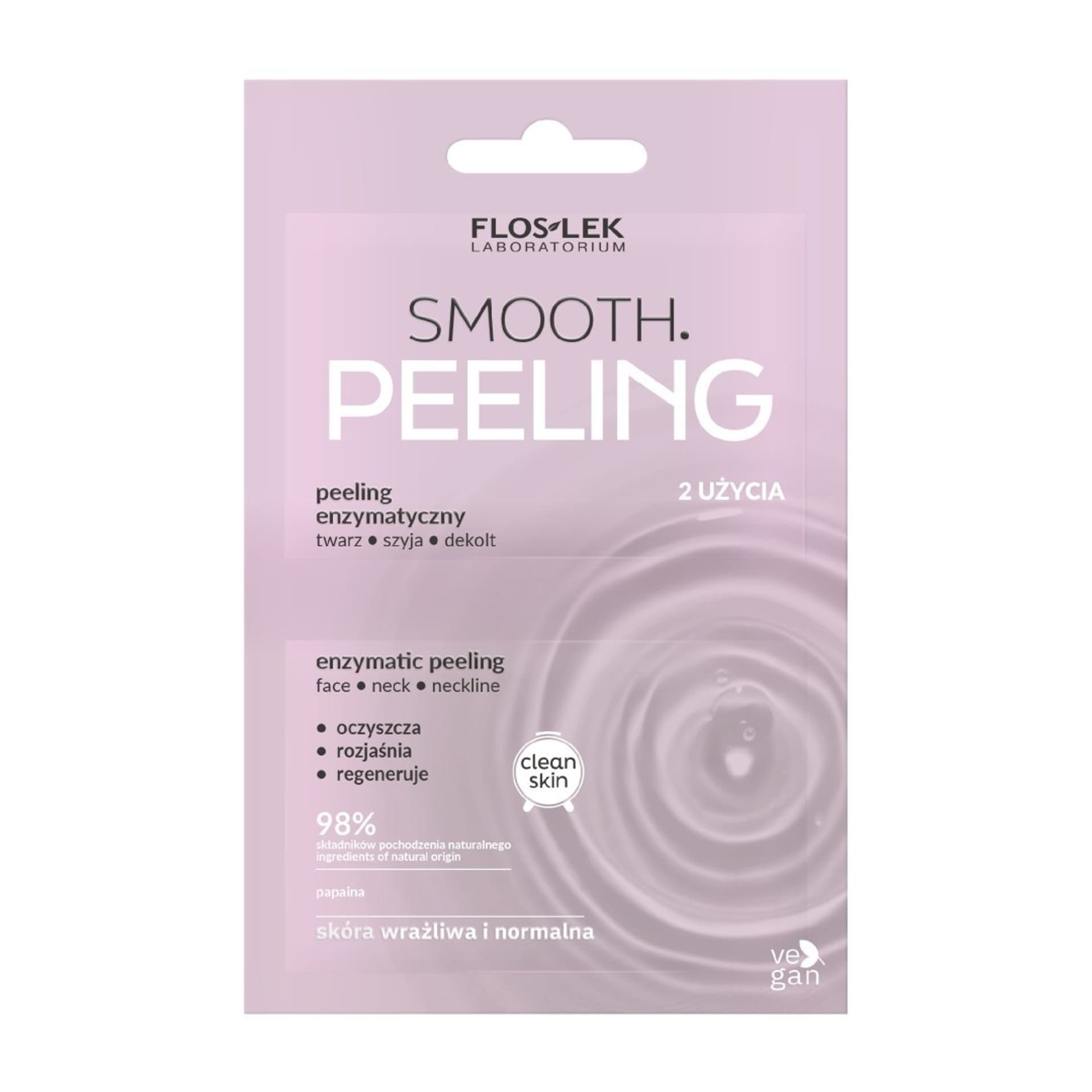 

FLOSLEK Clean Skin Peeling enzymatyczny Smooth na twarz,szyję i dekolt - skóra normalna i wrażliwa 2x4ml