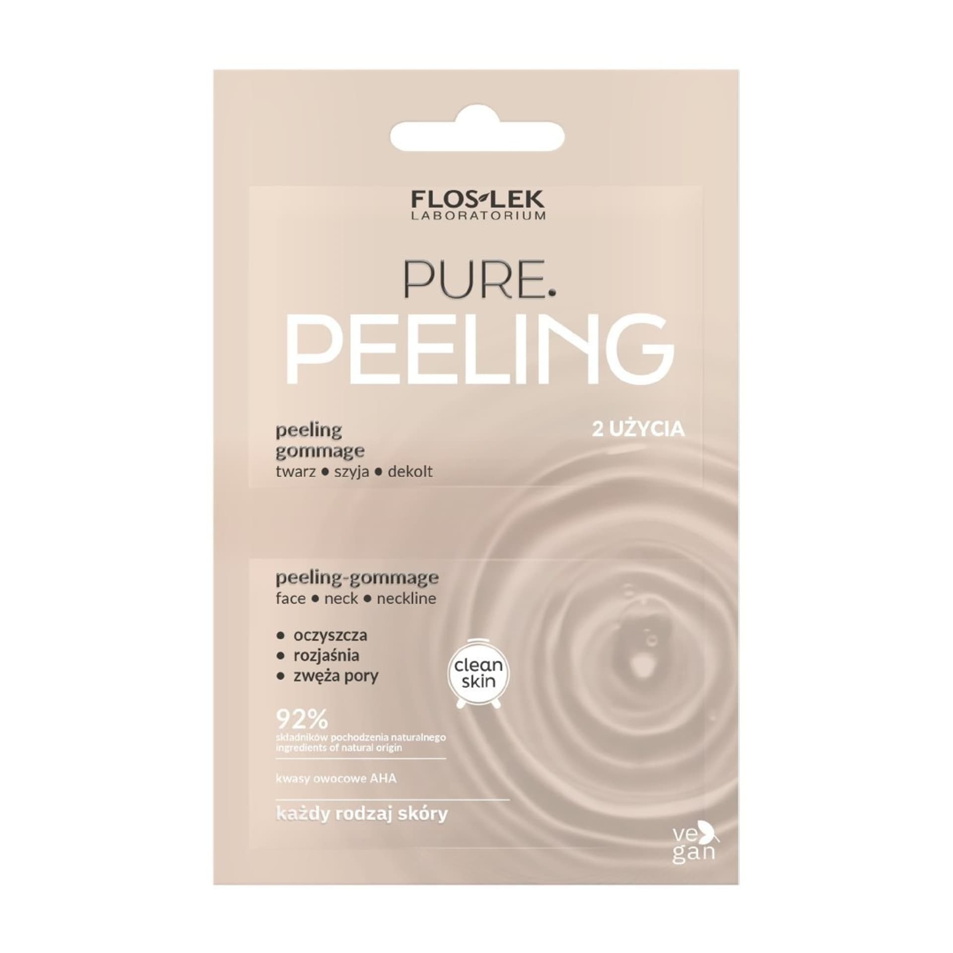 

FLOSLEK Clean Skin Peeling Gommage Pure na twarz,szyję i dekolt - każdy rodzaj skóry 2x4ml