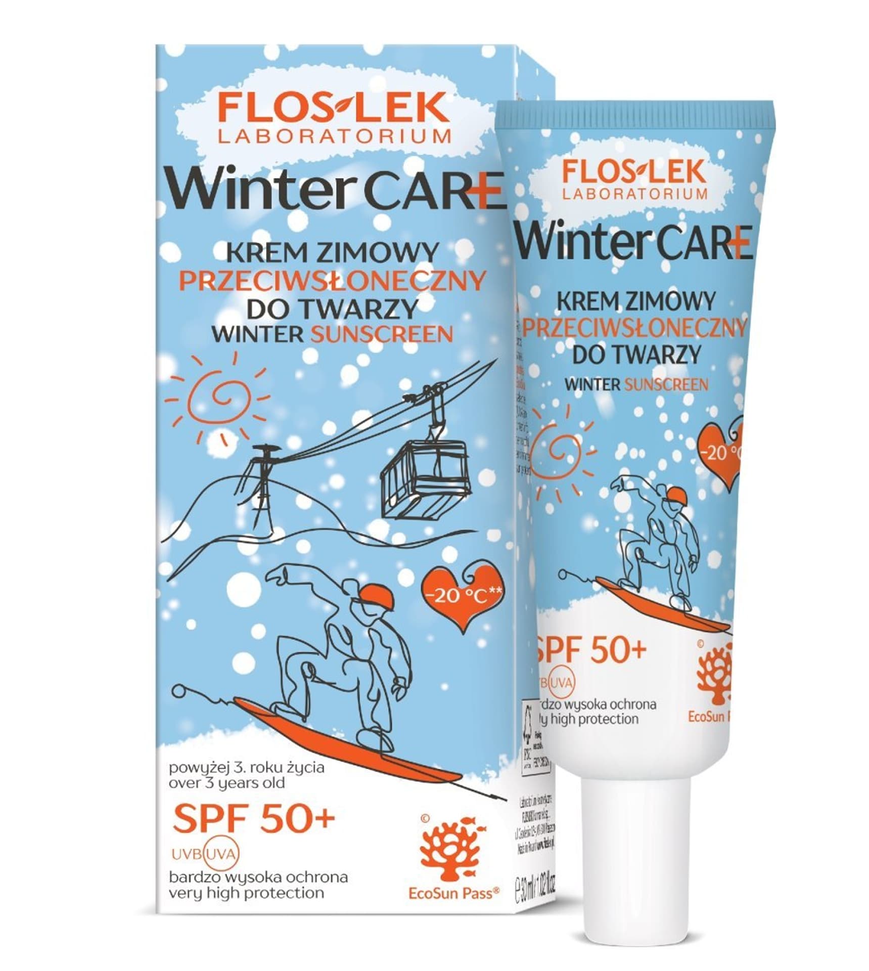 

FLOSLEK Winter Care Krem zimowy przeciwsłoneczny do twarzy - SPF50+ 30ml