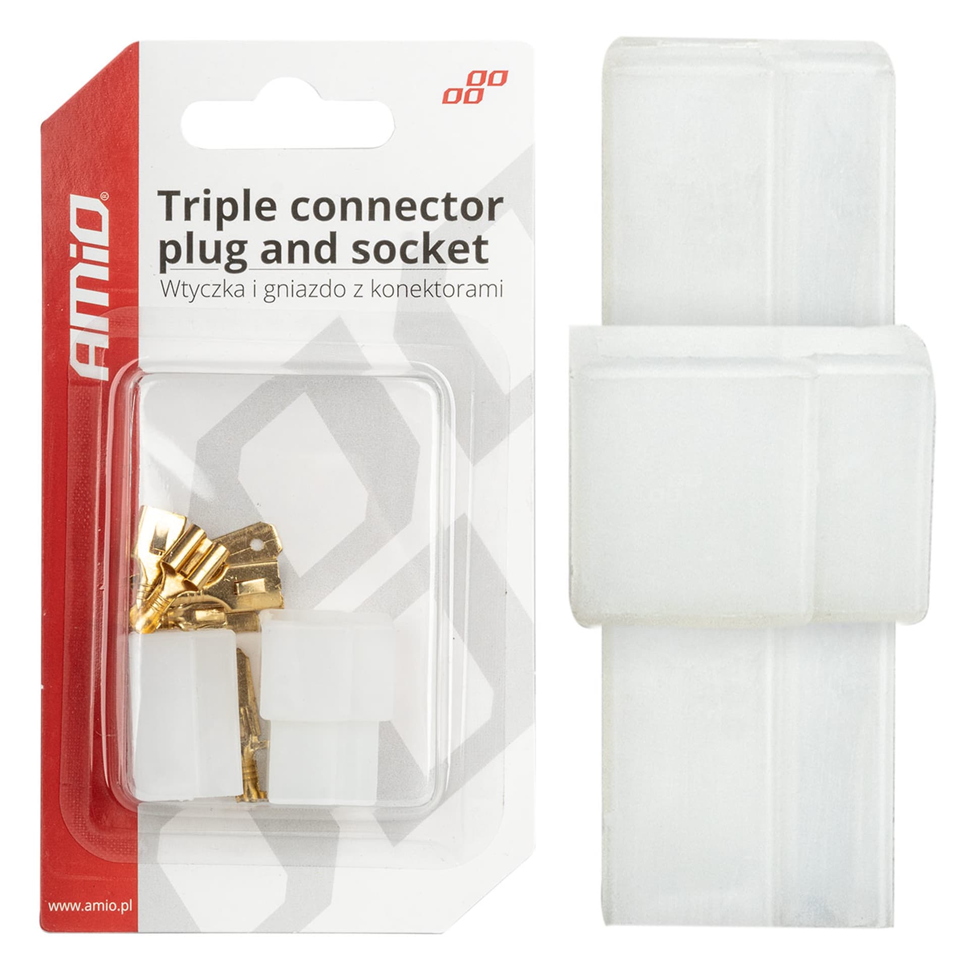 

Wtyczka gniazdo kostka złącze elektryczne 3 pin + konektory amio-03513