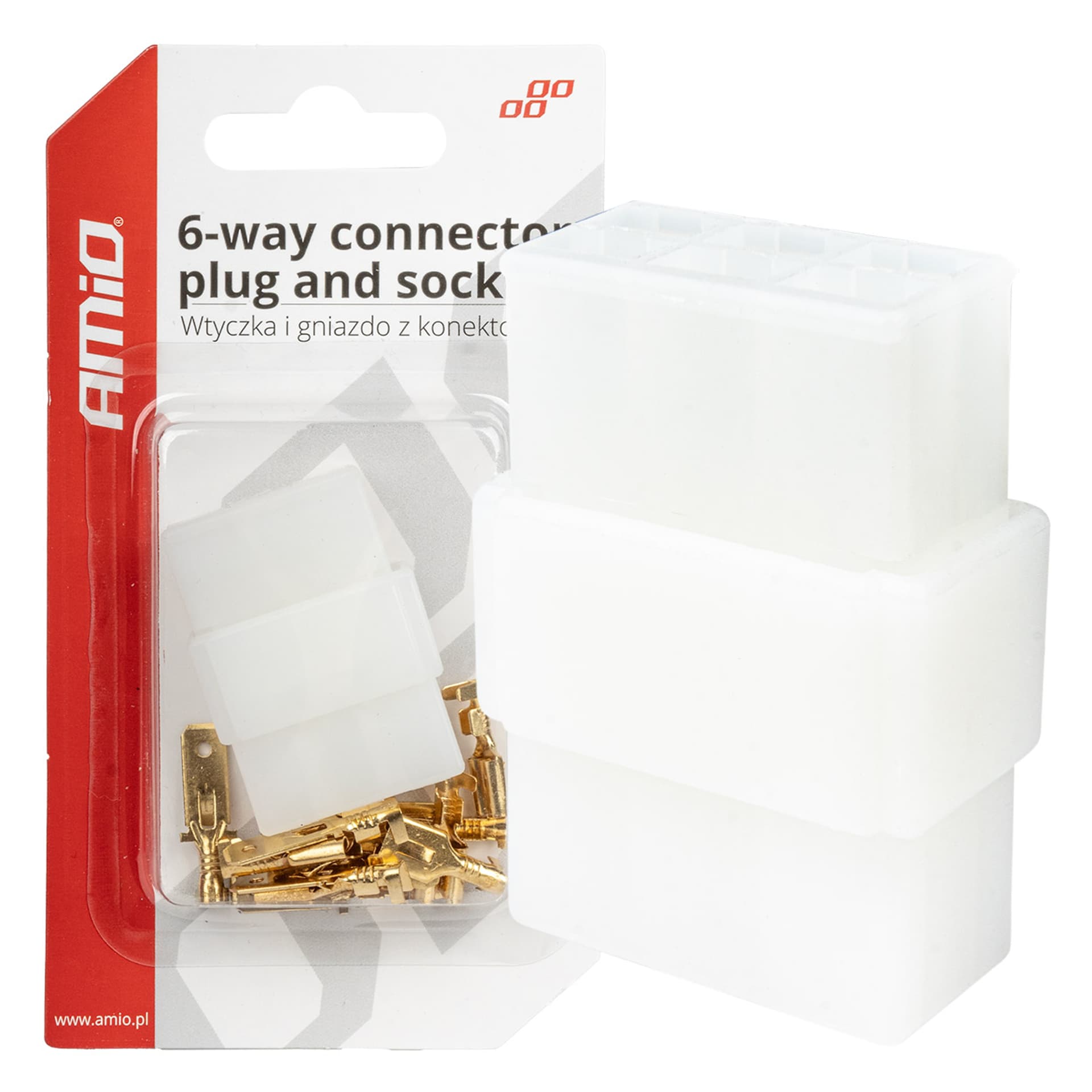 

Wtyczka gniazdo kostka złącze elektryczne 6 pin + konektory amio-03515