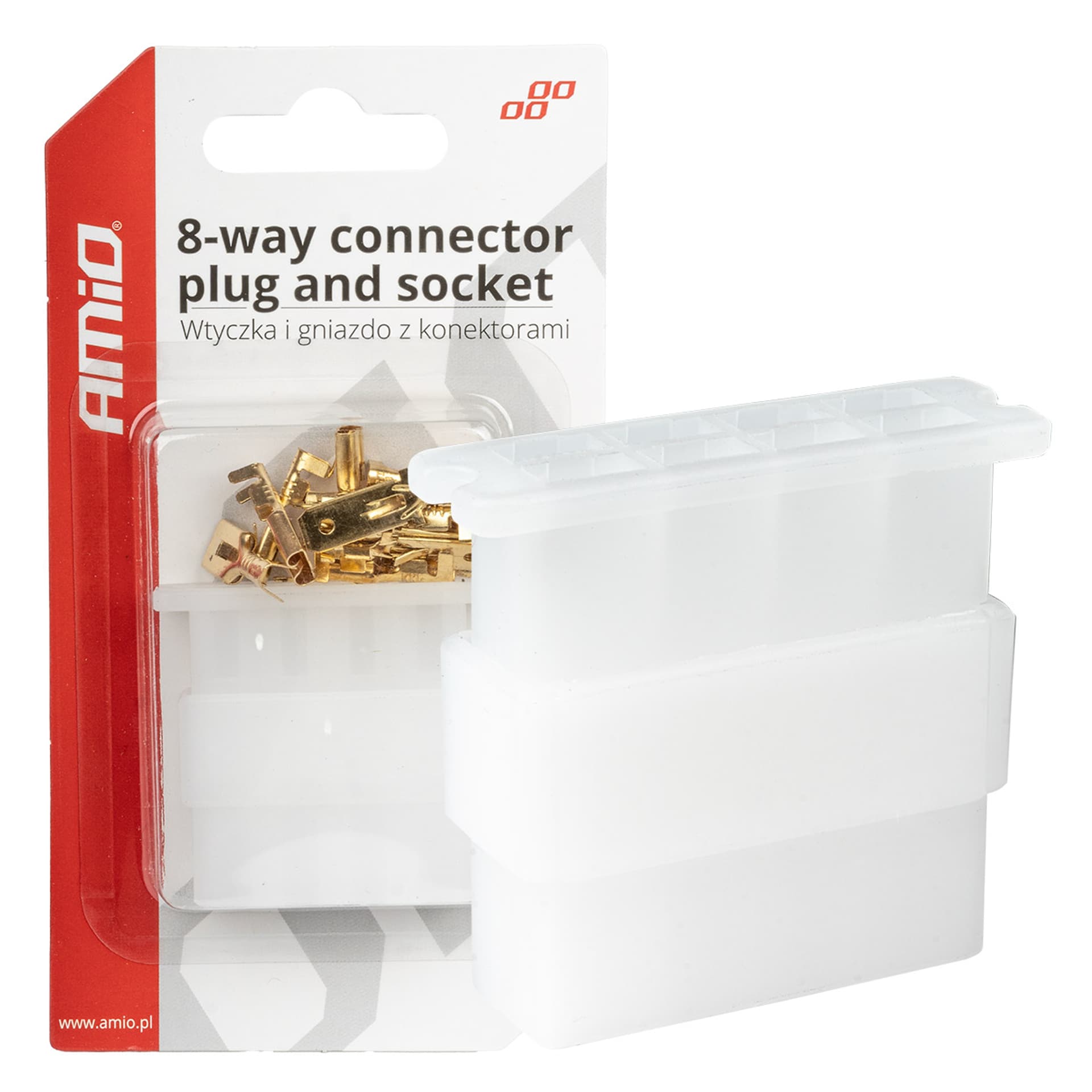 

Wtyczka gniazdo kostka złącze elektryczne 8 pin + konektory amio-03516