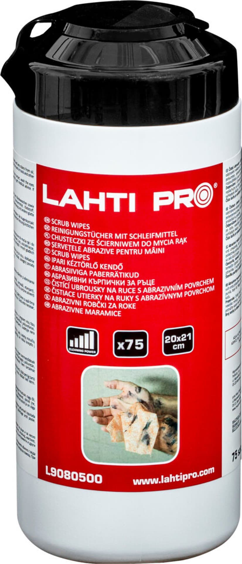 

Chusteczki do rąk scrub wipes extreme p860, 75szt., lahti