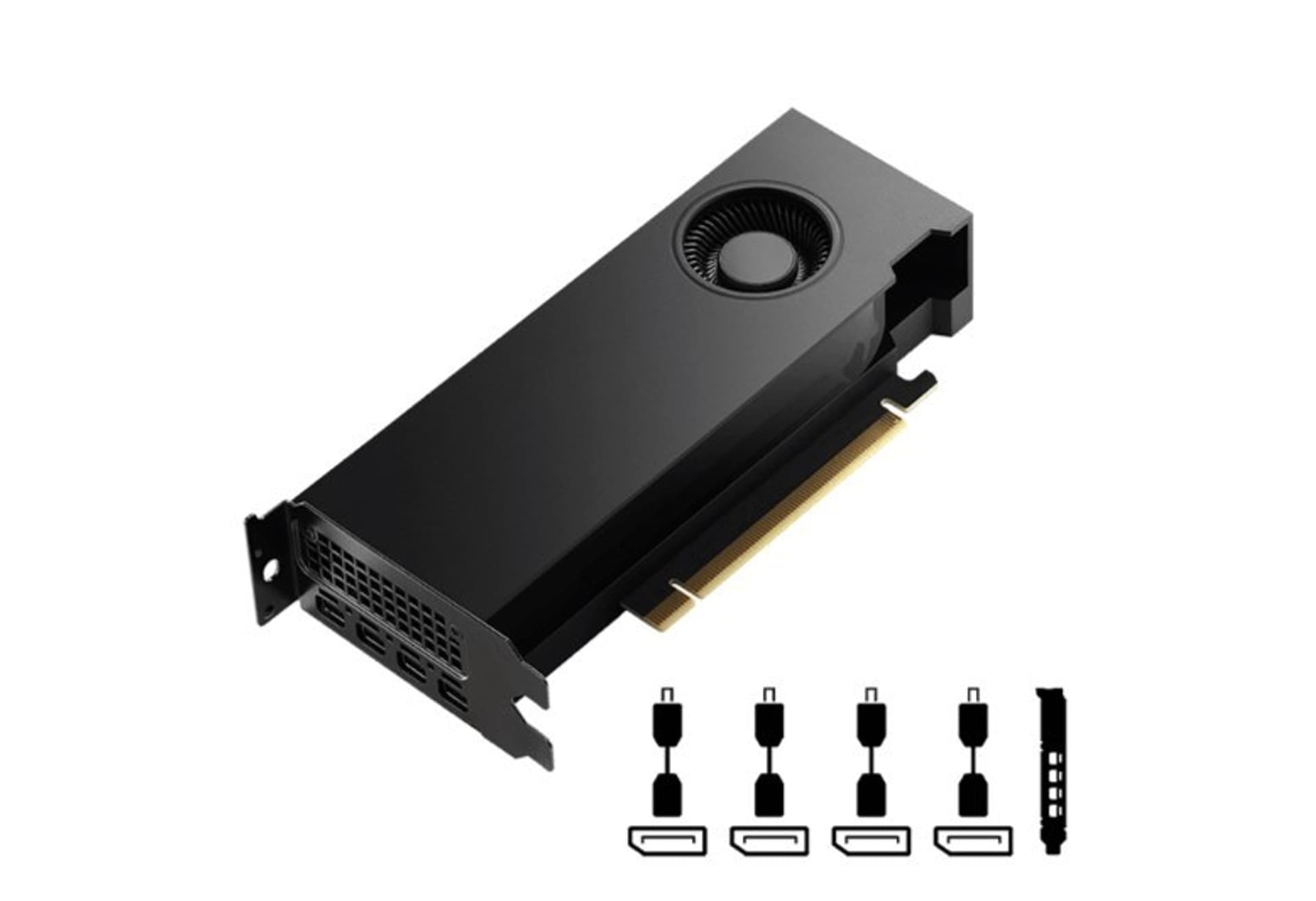 

Karta graficzna PNY NVIDIA RTX 4000 SFF Ada Generation, 20 GB GDDR6 160-bit, PCIe 4.0 x16, Dual Slot, 4x Mini DP 1.4a, LP - ATX bracket, Retail, 1x mDP to DP adapter