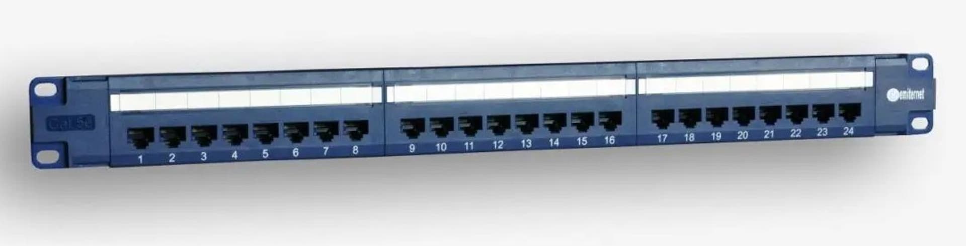 

EmiterNet Panel 19", 24xRJ45 UTP kat.5e (1U) z półką, niebieski (PoE)