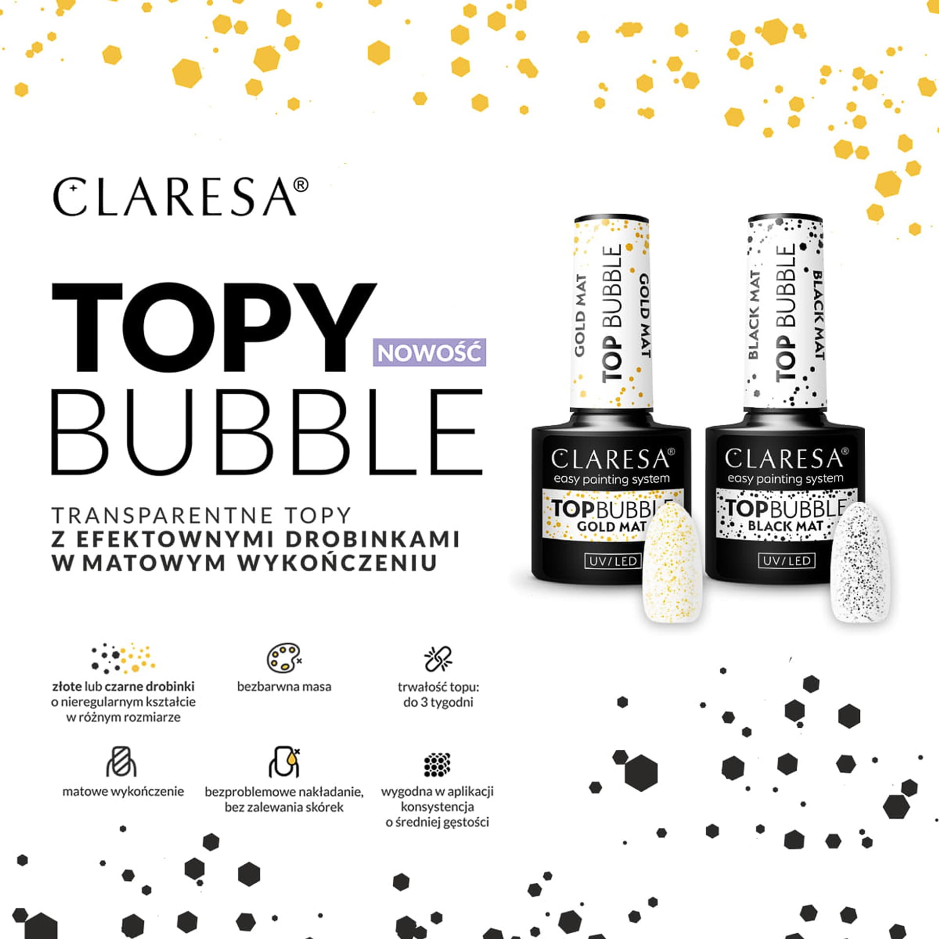 

Claresa Top Bubble black Matt No wipe -5g