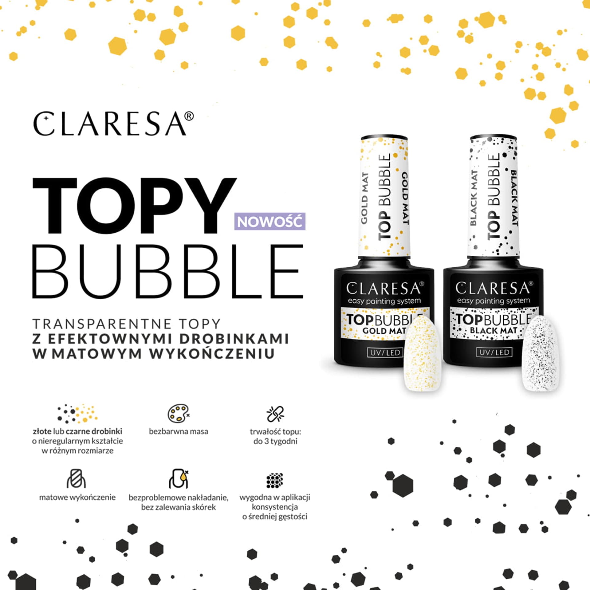 

Claresa Top Bubble gold Matt No wipe -5g