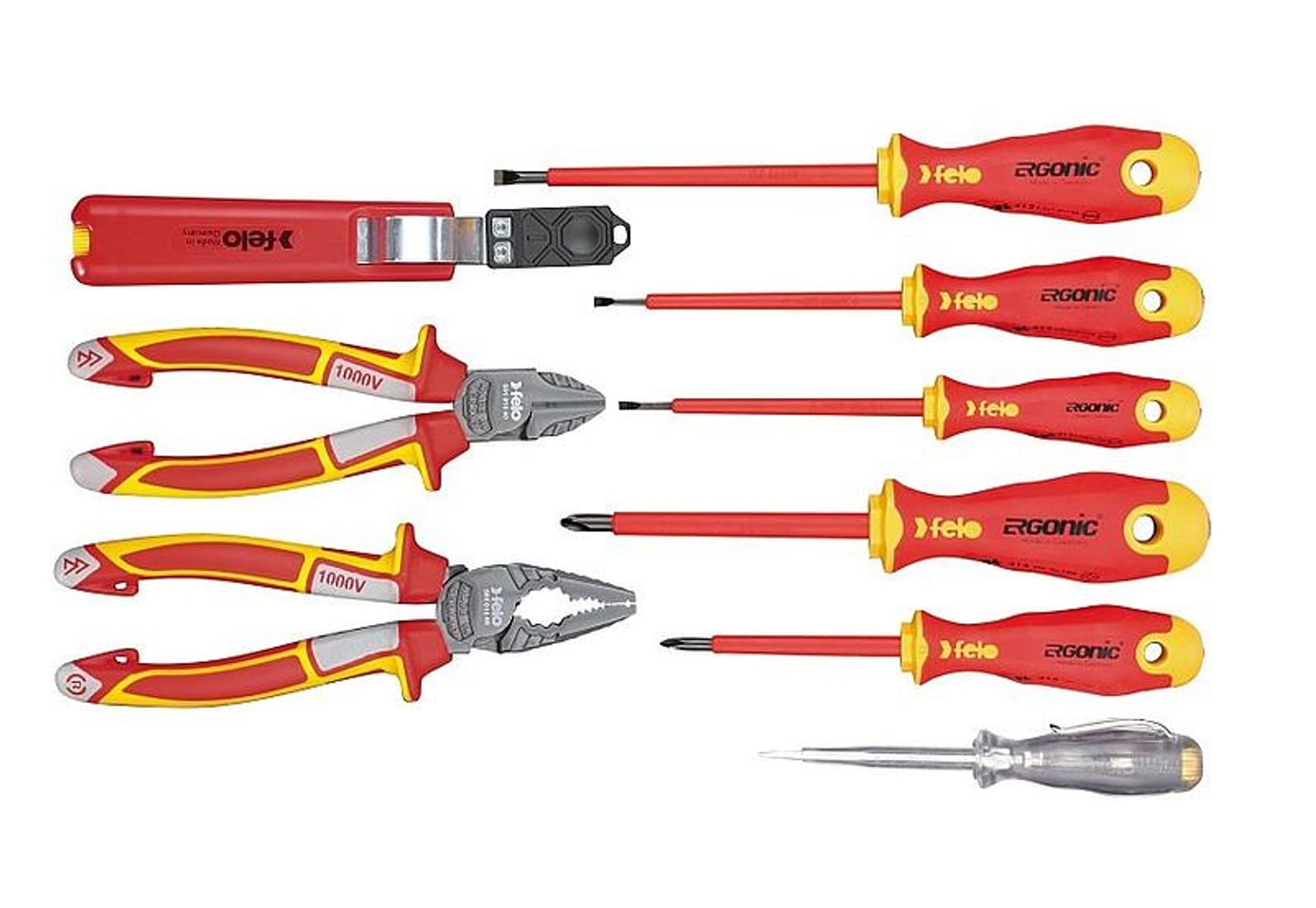 

ZESTAW NARZĘDZI FELO ERGONIC VDE + KIESZEŃ NA PAS, 9SZT