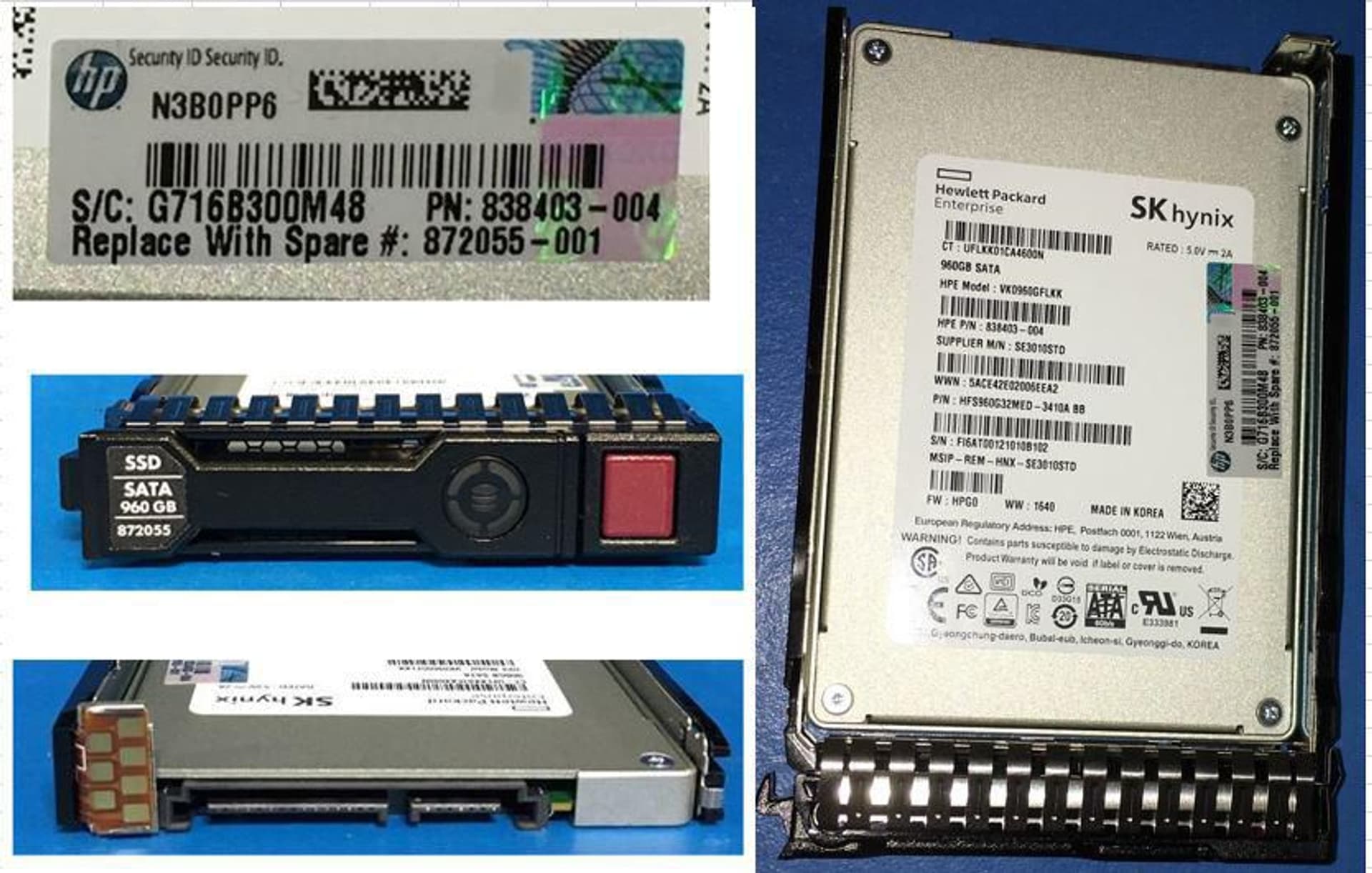

Hewlett Packard Enterprise SSD 960GB 6G SFF SATA RI-1 SC