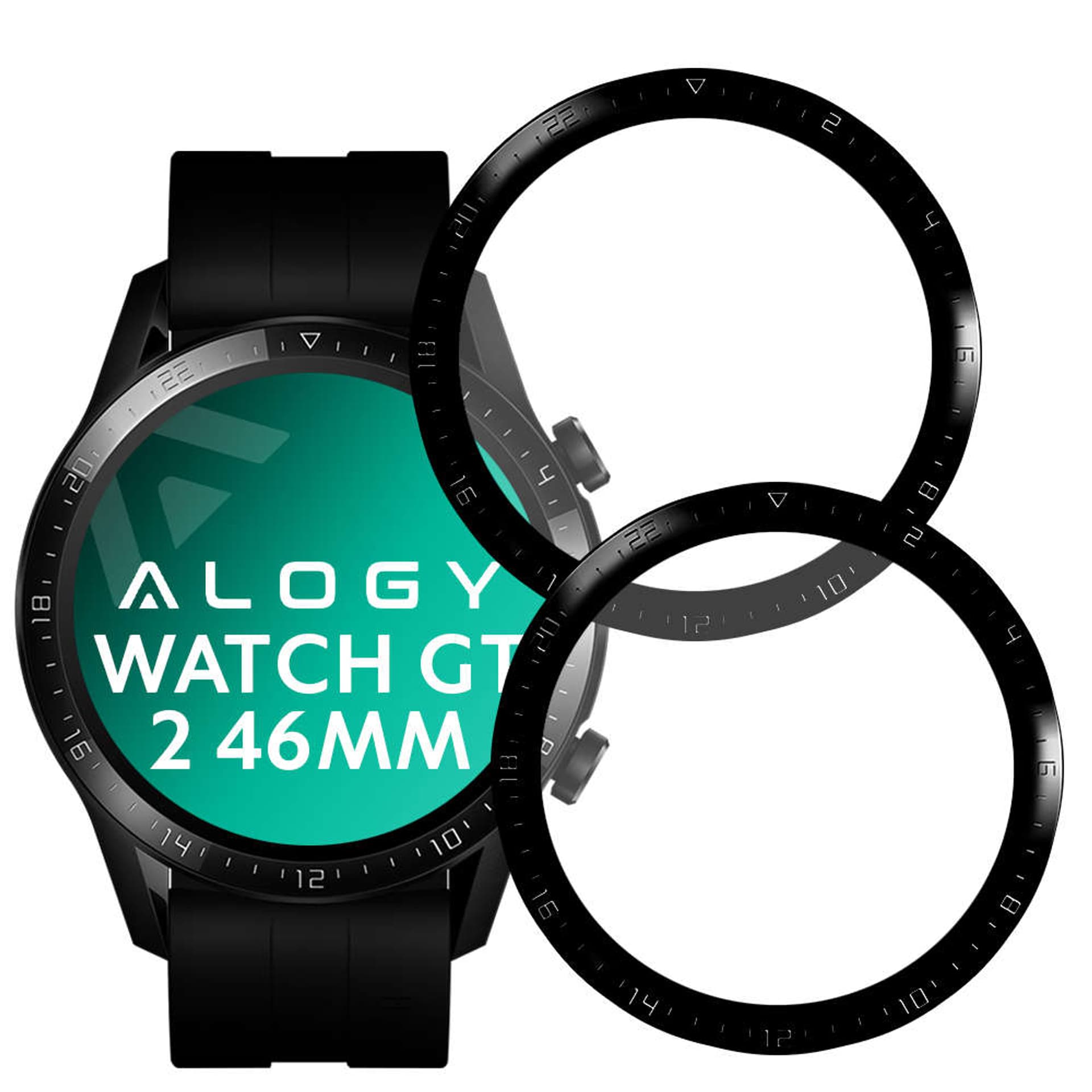 

2x Elastyczne Szkło 3D Alogy do Huawei Watch GT 2 46mm Black