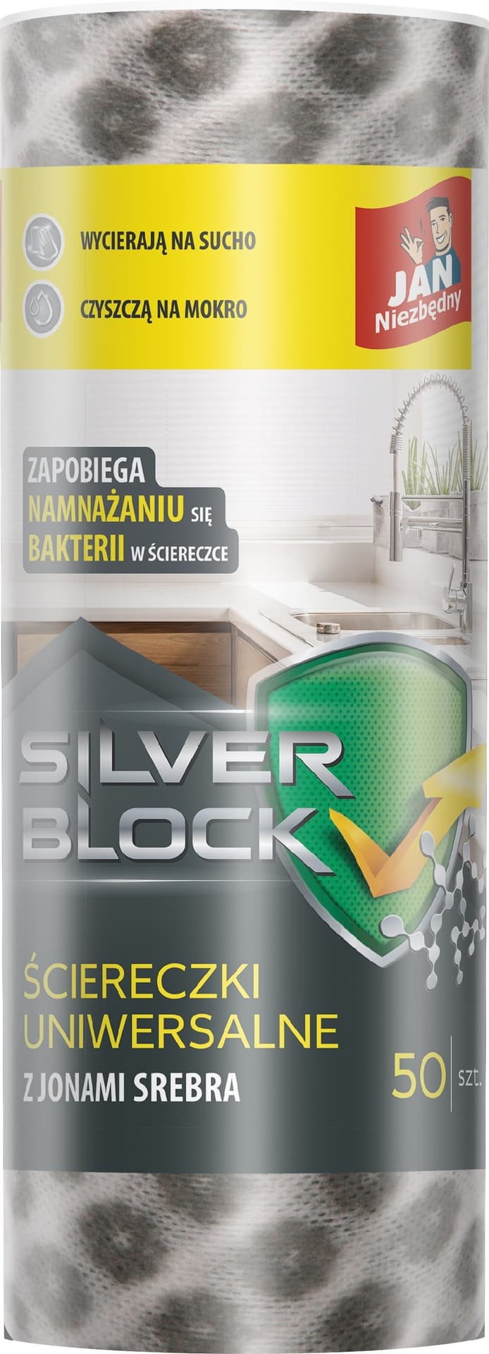 

SARANTIS JAN NIEZBĘDNY Ściereczki na rolce Silver Block 50 sztuk