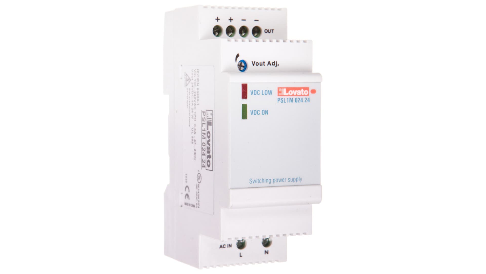 

Zasilacz impulsowy modułowy 24VDC 1A 24W, wejście 100-240VAC PSL1M02424