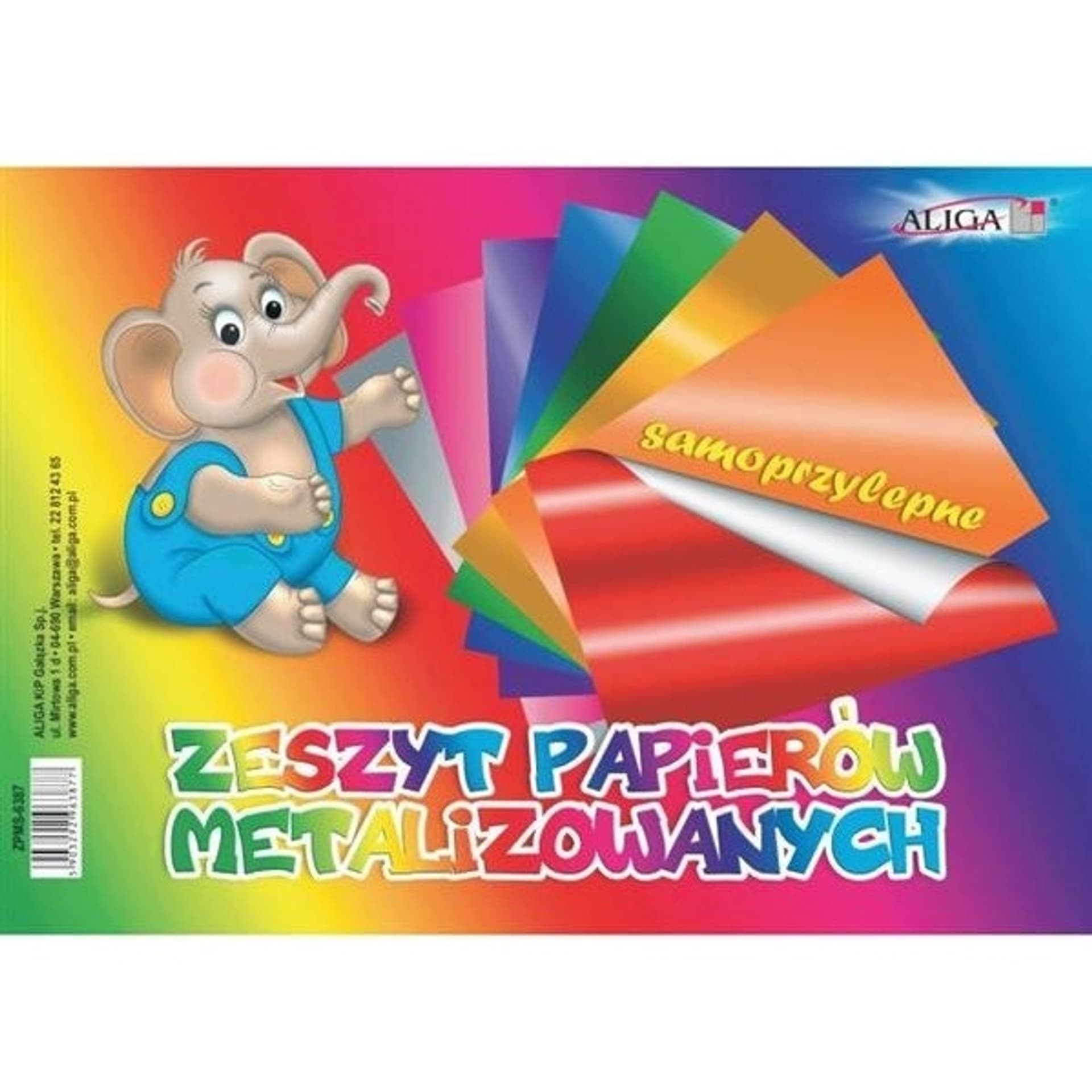 

Zeszyt papierów metalizowany samoprzylepny 17x25cm 8 kolorów ZPMS-6387 ALIGA