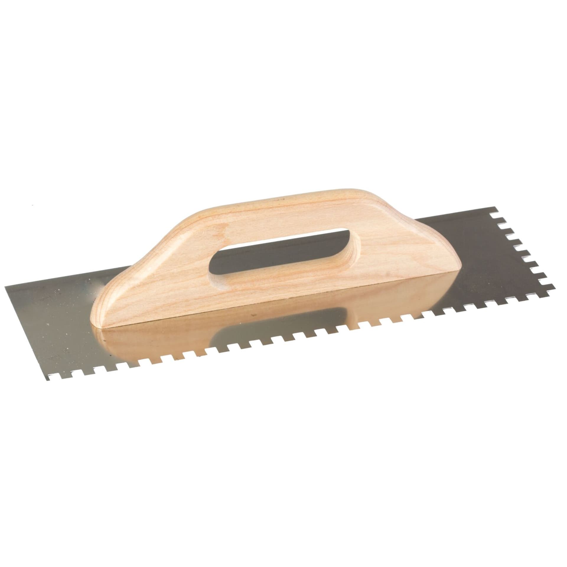

Paca nierdzewna 380*130mm, ząb 10*10mm, rękojeść drewniana