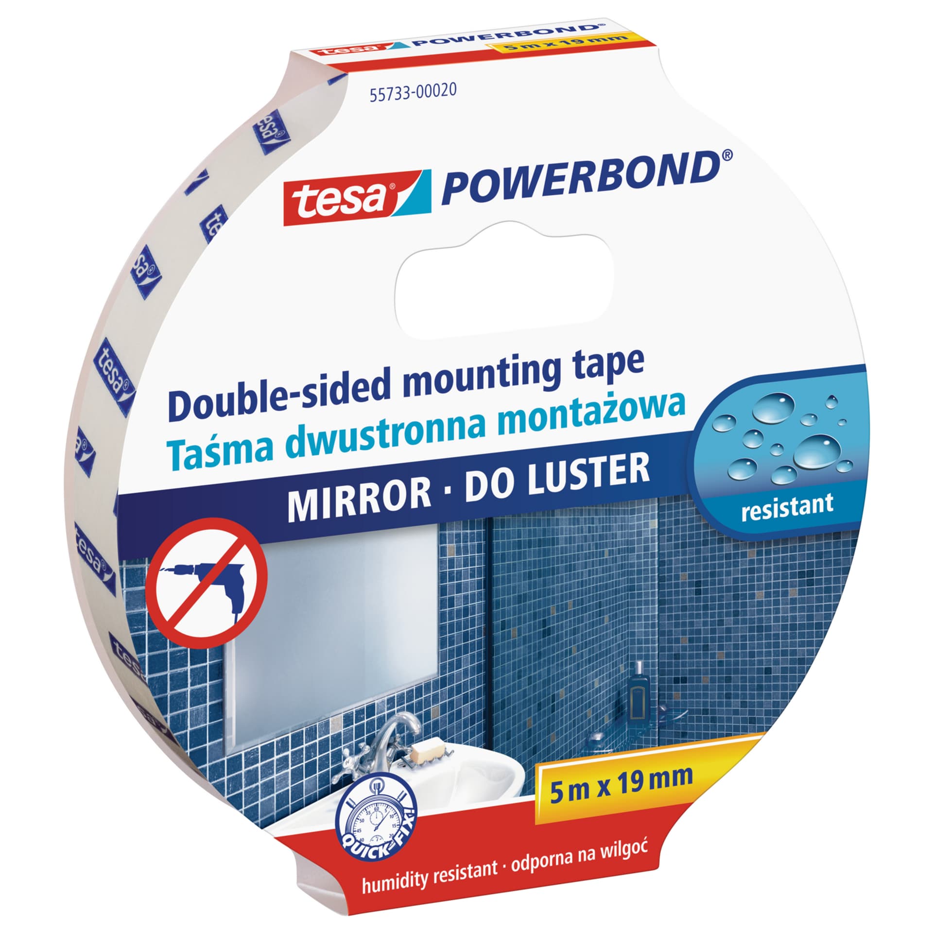 

Taśma montażowa powerbond do luster 5.0m:19mm