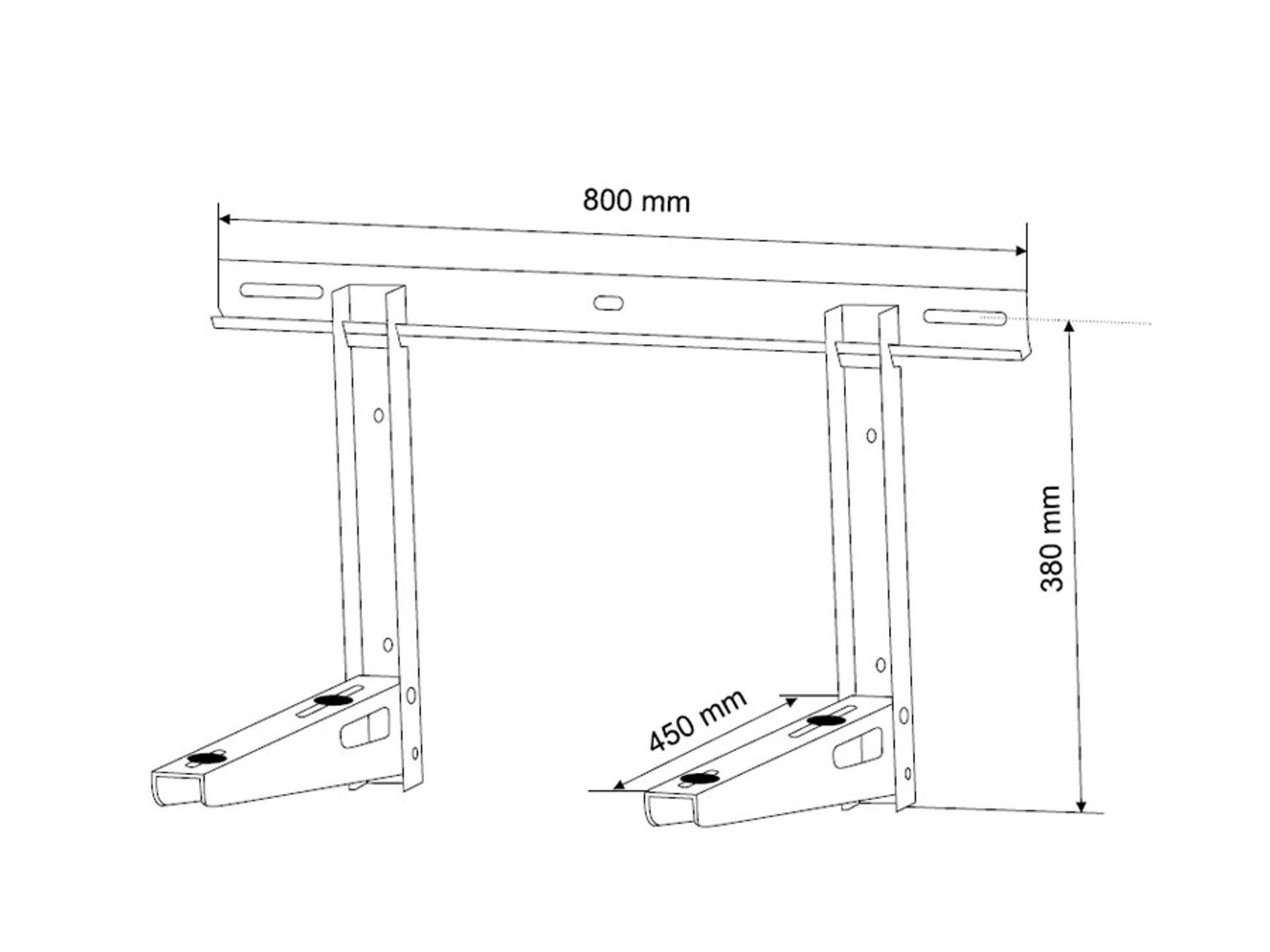 

Uchwyt wspornik klimatyzatora / pompy ciepła Maclean, długość ramienia 450mm, stal galwanizowana, do 100kg, MC-622