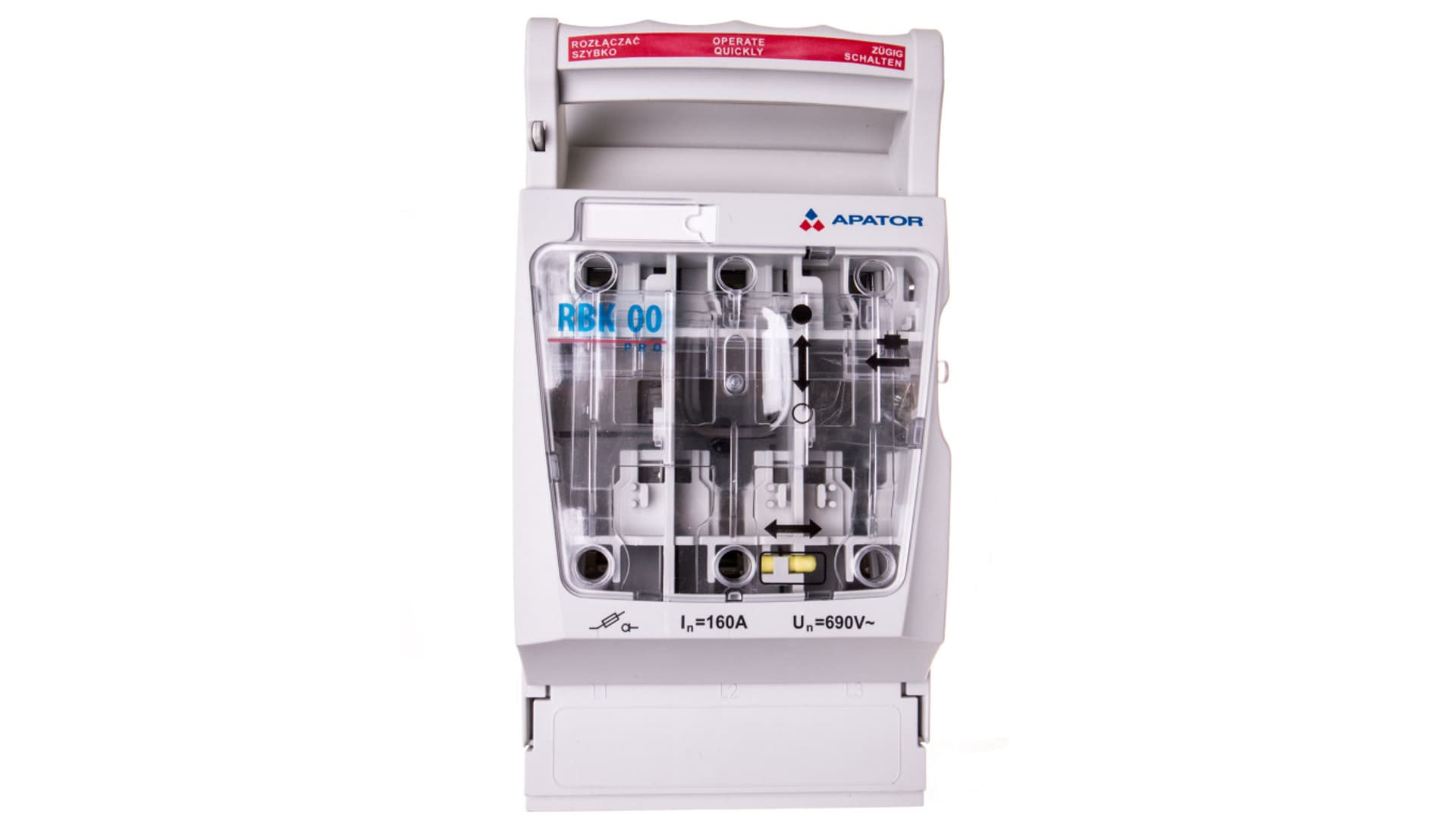 

Rozłącznik izolacyjny bezpiecznikowy 160A RBK 00 pro-SG-M /zaciski śrubowe M8 do 70mm2/ 63-823259-121