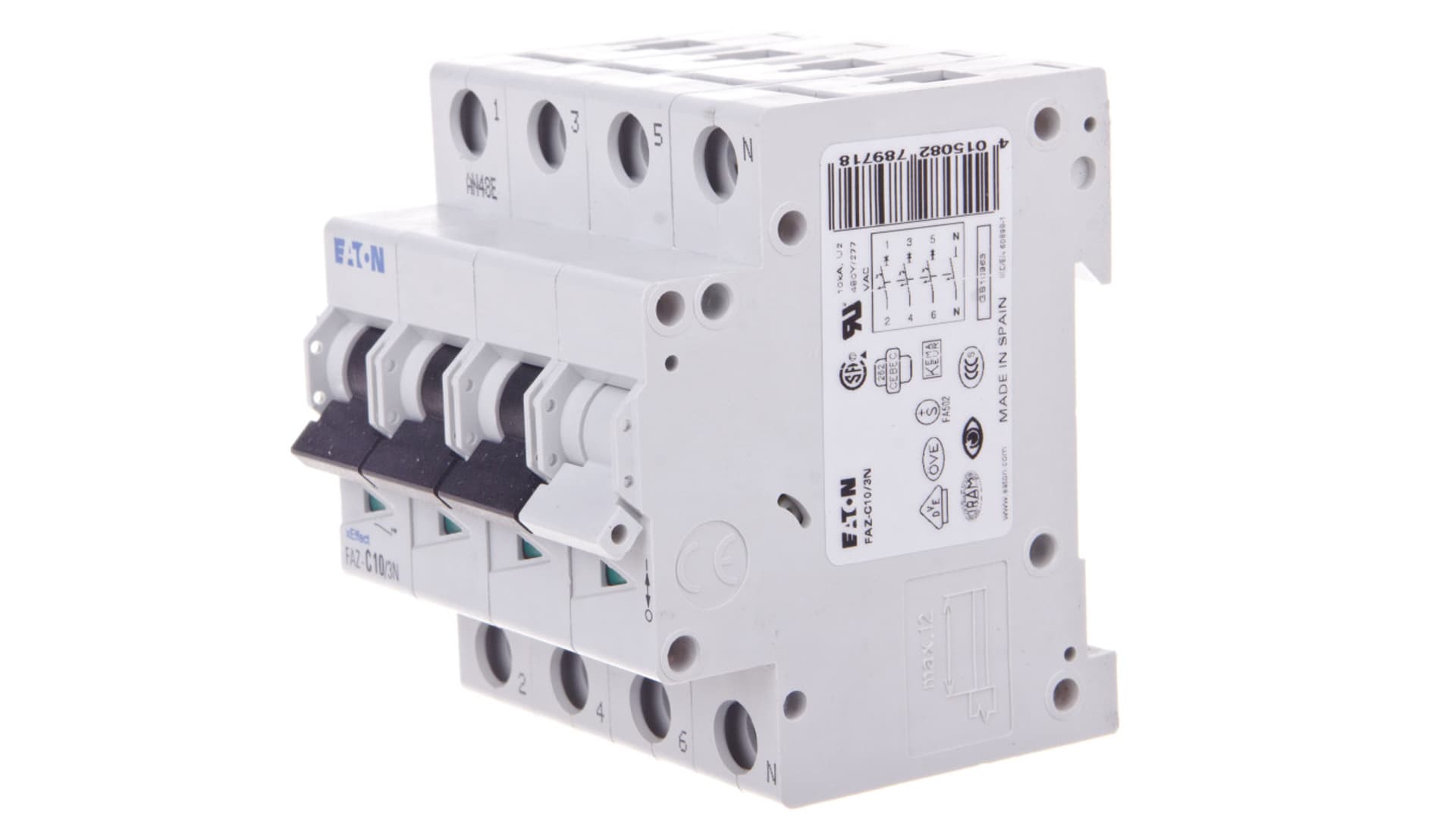 

Wyłącznik nadprądowy 3P+N C 10A 15kA AC FAZ C10/3N 278971