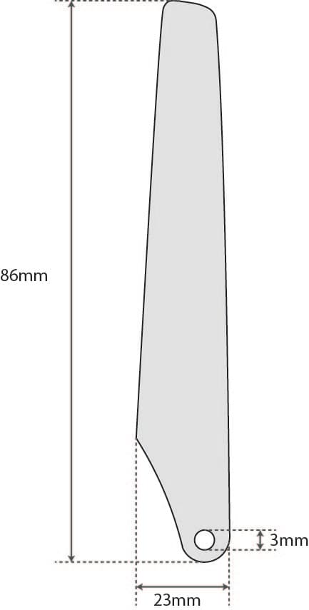 

Komplet Łopat A + B 86mm x 23mm x 3mm (9008) Pióra, 9008) piór