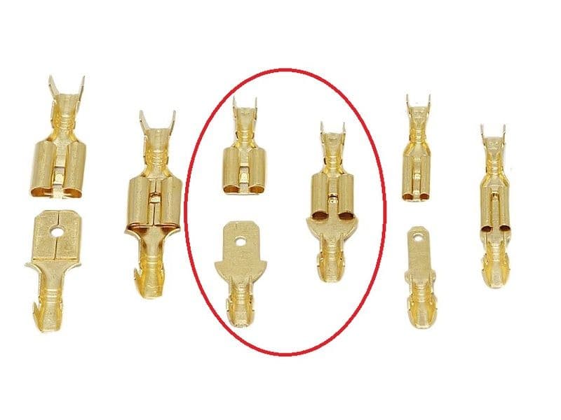 

Para Konektorów Konektor Samochodowy Z Zaczepem Złączka Nasuwka 4,8mm 100kpl (200szt) Męski + Żeński Komplet, 200szt) męski + żeński komple