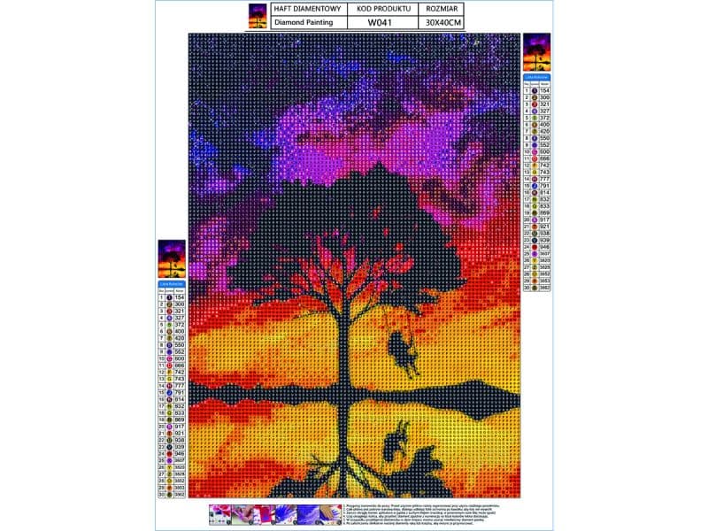 

Haft Diamentowy, Obraz, Mozaika Diamentowa Diamond Painting, HUŚTAWKA NA DRZEWIE 30x40cm