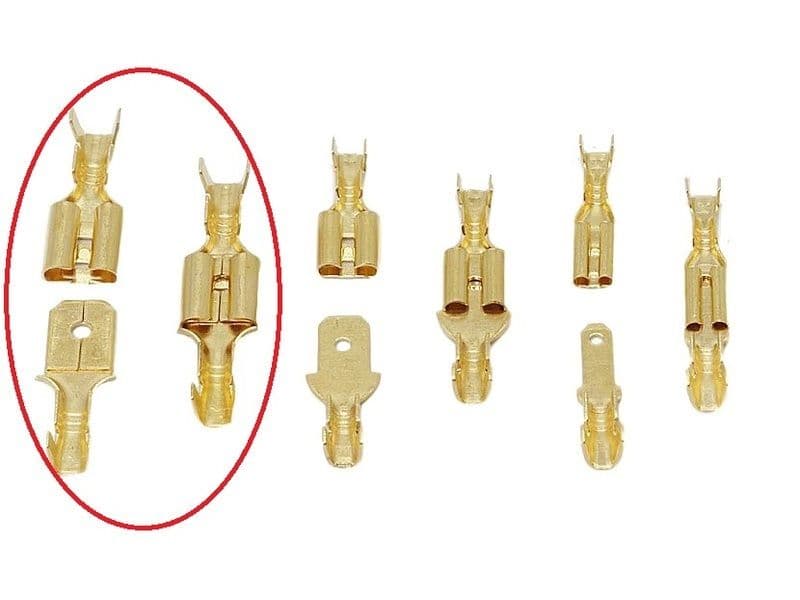 

Para Konektorów Konektor Samochodowy Z Zaczepem Złączka Nasuwka 6,3mm 100kpl (200szt) Męski + Żeński Komplet, 200szt) męski + żeński komple
