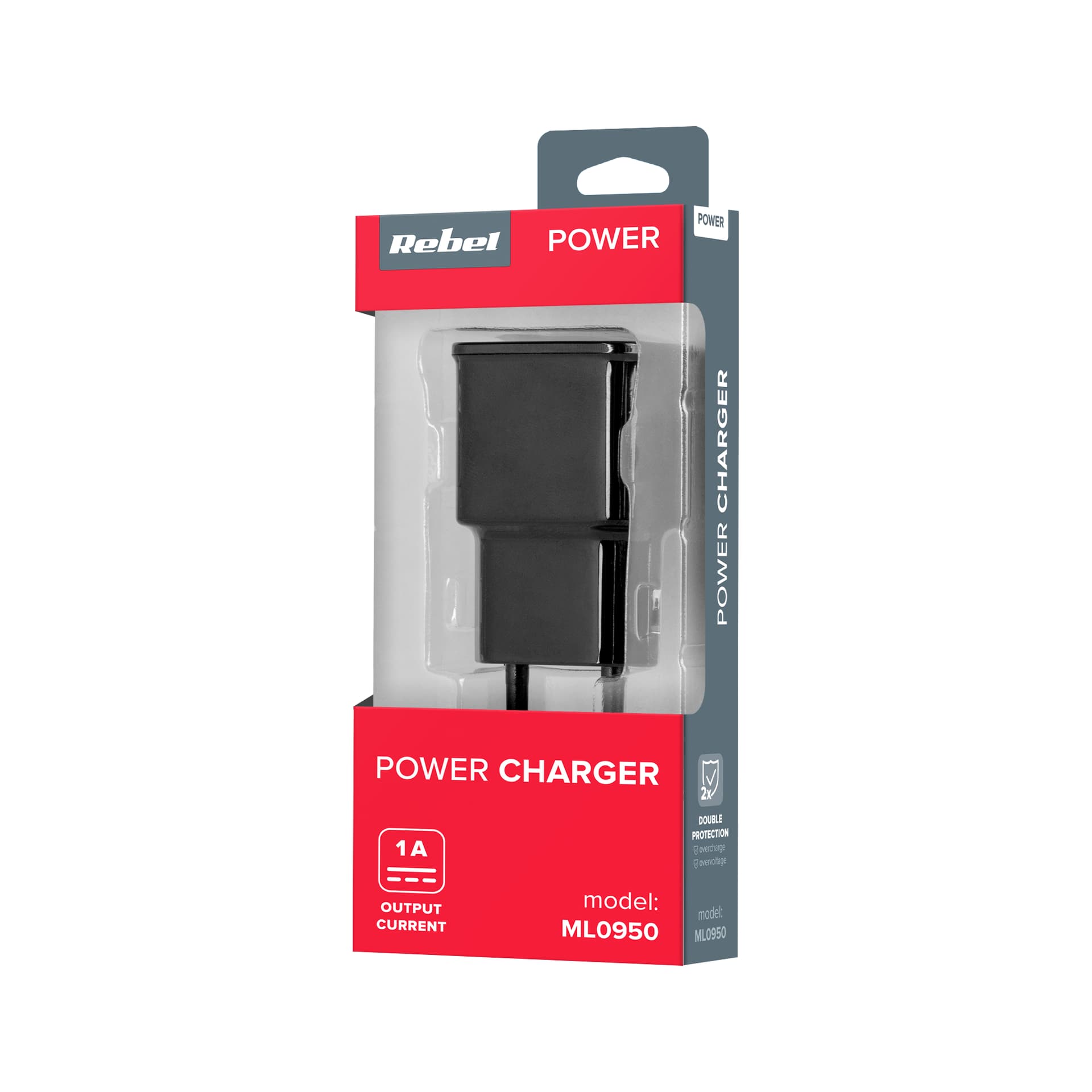 

Ładowarka sieciowa Rebel USB 1000 mA