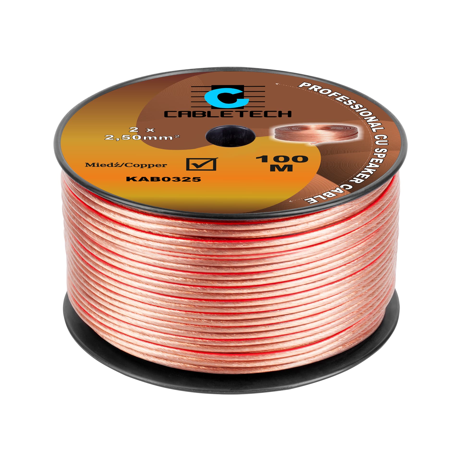 

KAB0325 Kabel głośnikowy 2,5mm (rolka 100m)