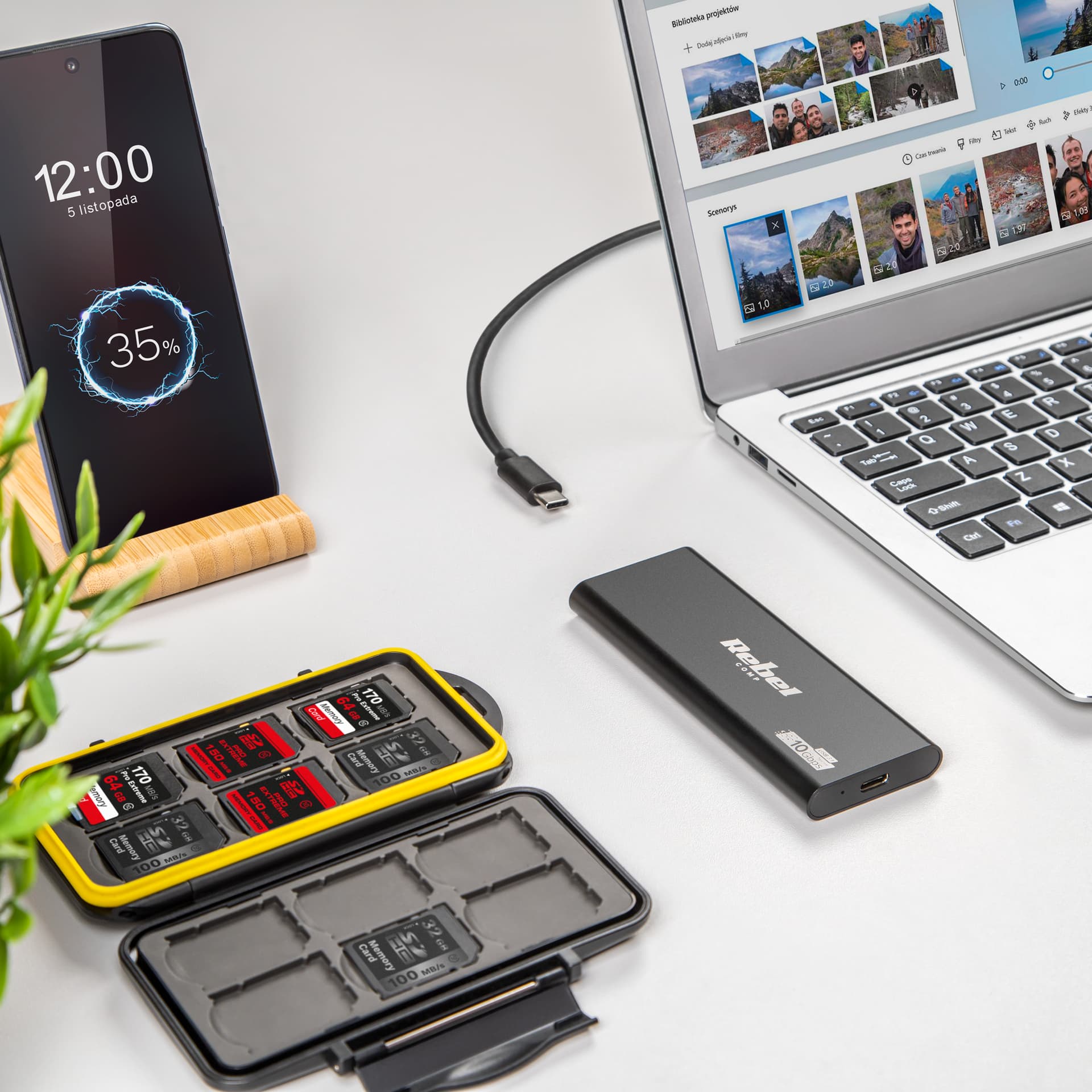 

Obudowa dysku SSD M2 USB typu C 3.0 Rebel aluminiowa
