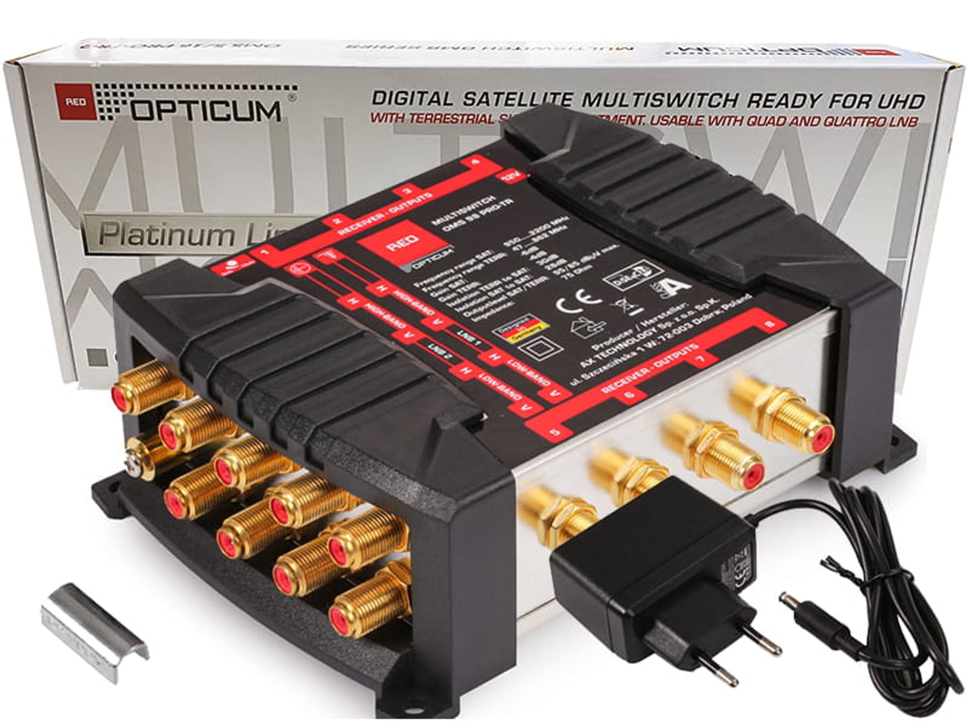 Multiswitch Opticum OMS 9/8 Pro-TR + zasilacz