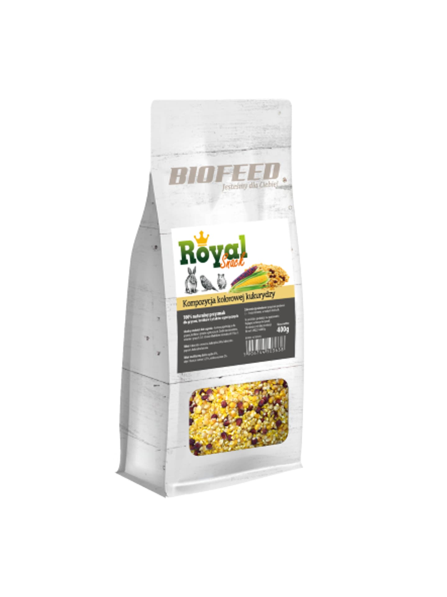 

BIOFEED Royal Snack - kompozycja kolorowej kukurydzy 400g