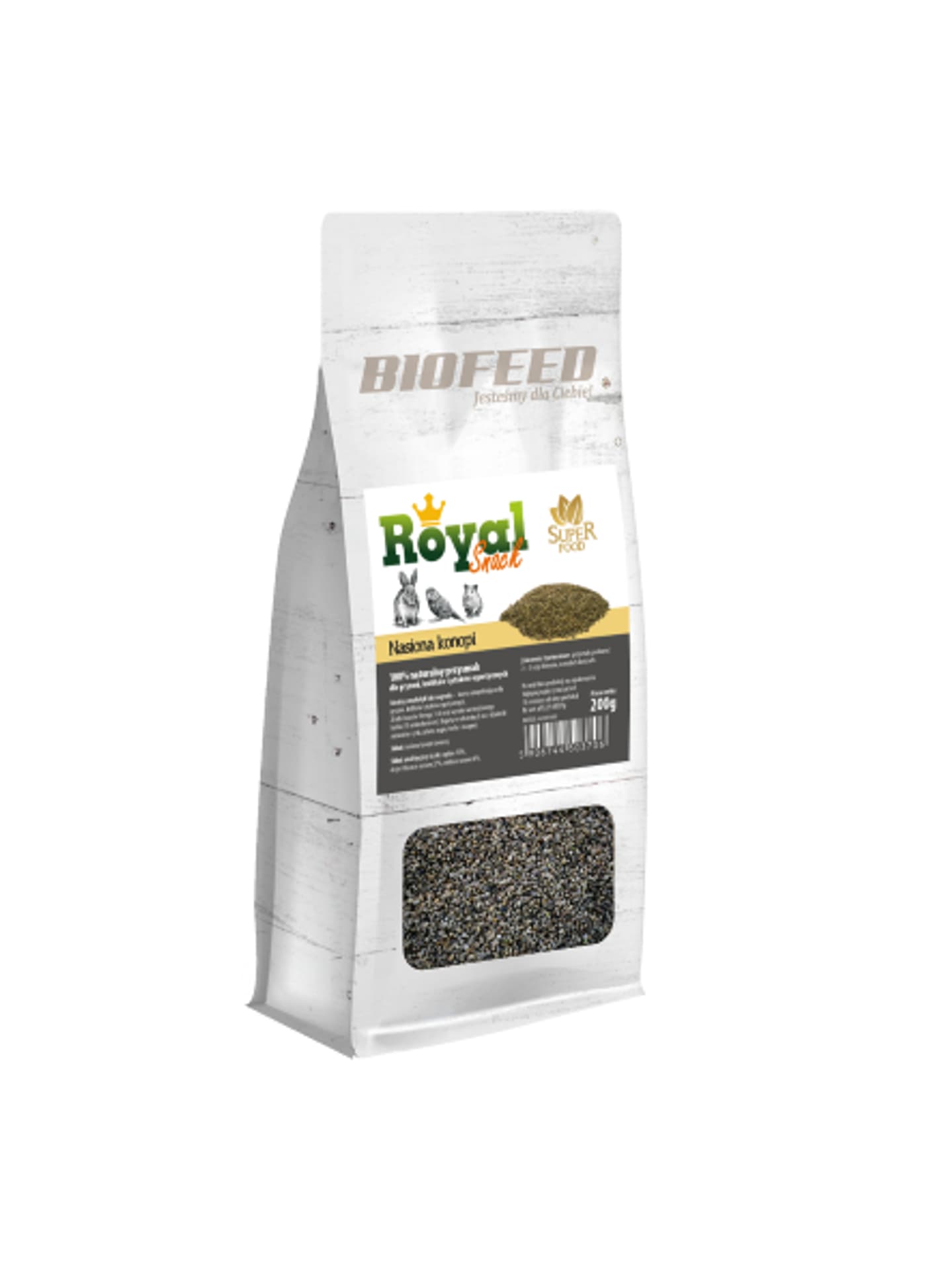 

BIOFEED Royal Snack SuperFood - nasiona konopi 200g