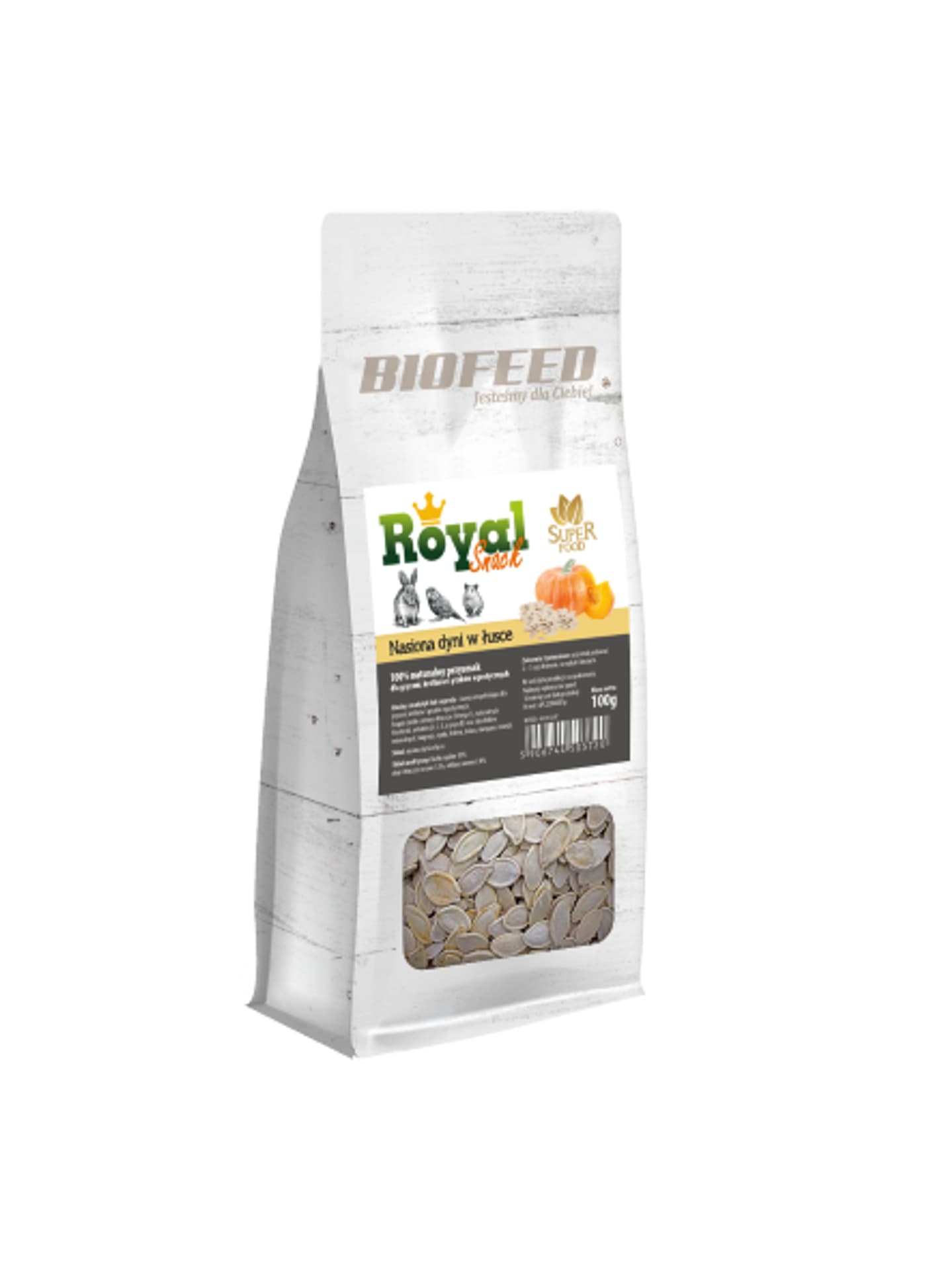 

BIOFEED Royal Snack SuperFood - nasiona dyni w łusce 100g