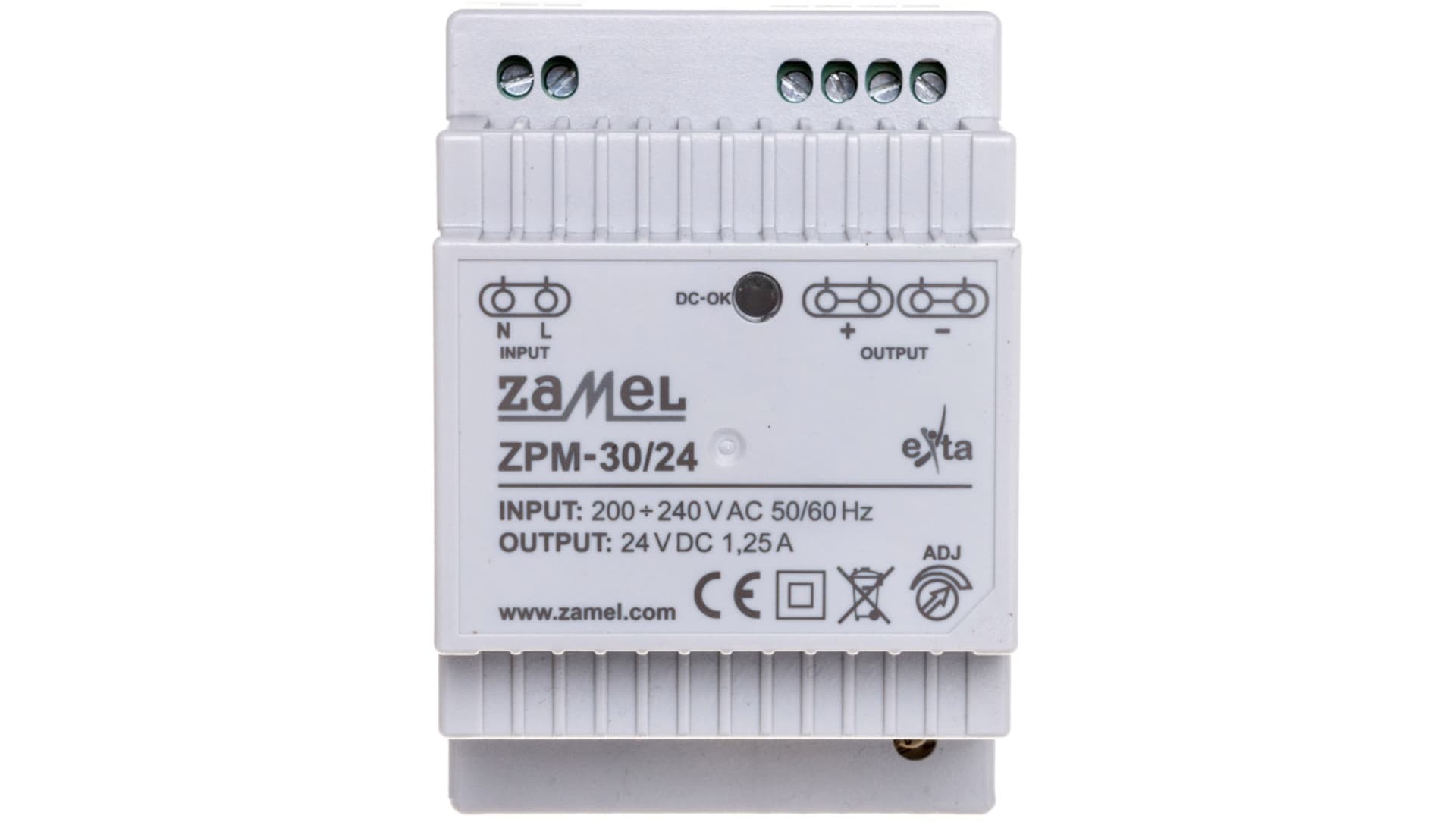 

Zasilacz impulsowy TH-35 30W 24V DC ZPM-30/24 EXT10000209