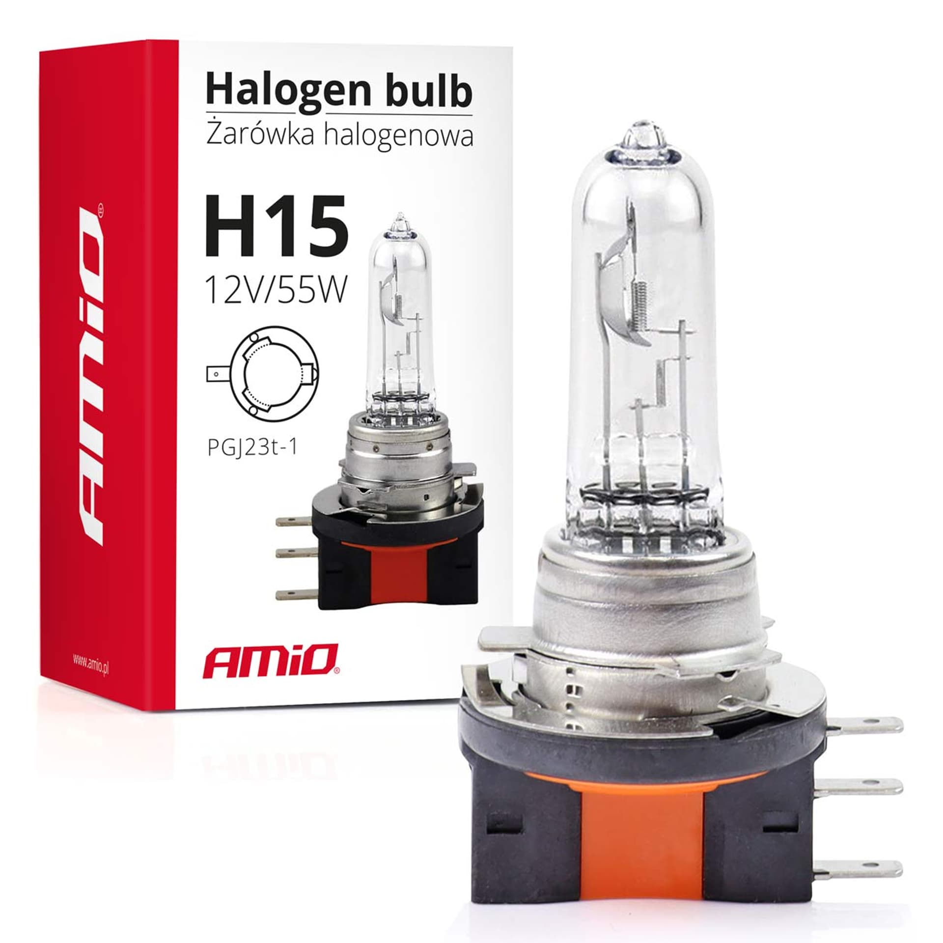 

Żarówka halogenowa h15 12v 55w amio-01490