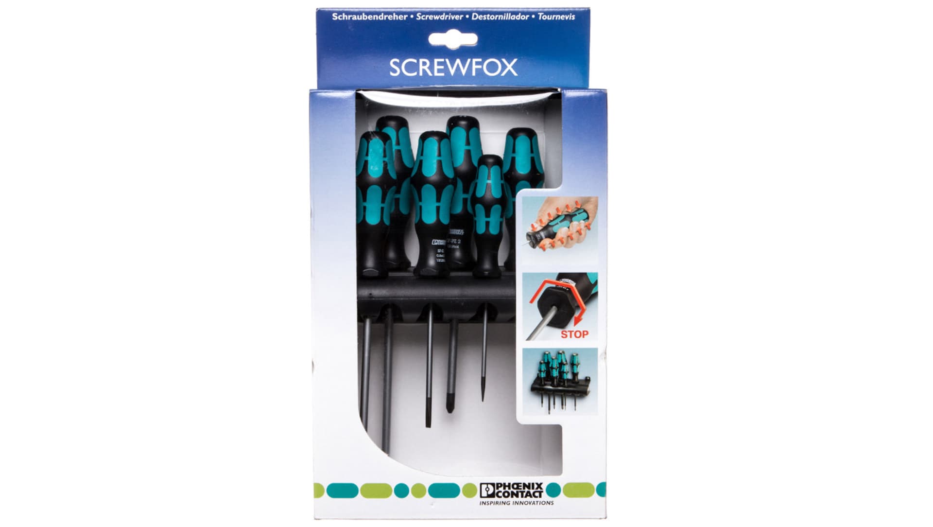 

Zestaw wkrętaków, szczelinowych/krzyżowych-pozidriv, 6-częściowy, z uchwytem SF-SL/PZ SET 1212542