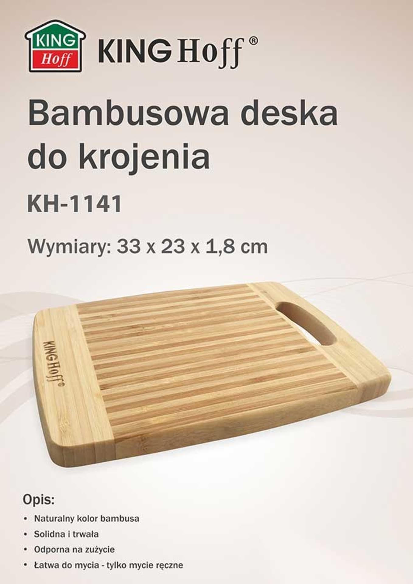 

BAMBUSOWA DESKA KUCHENNA 33x20cm KINGHOFF KH-1141