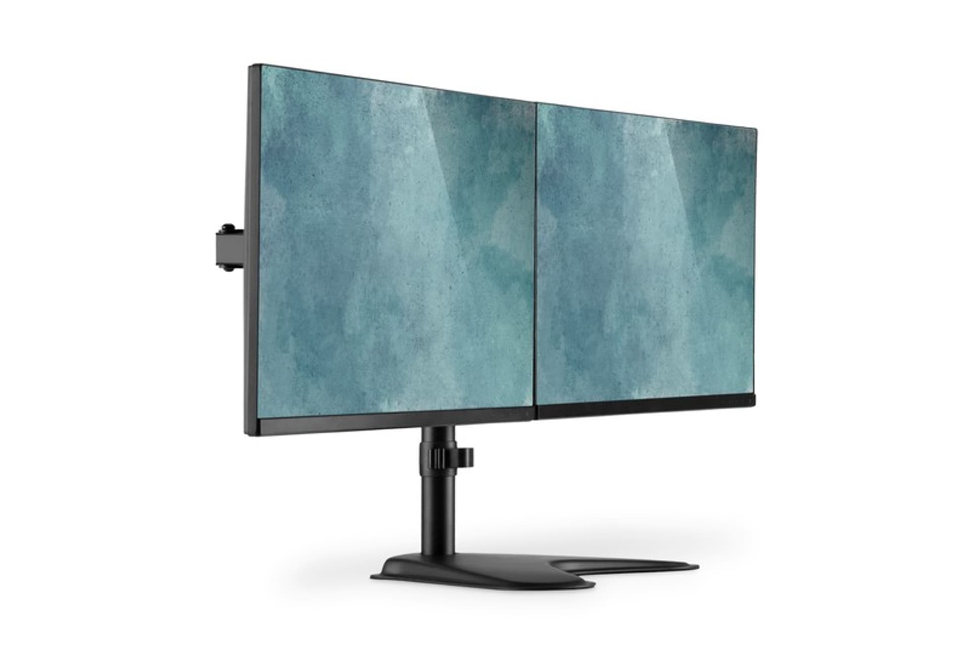 

Stojak biurkowy podwójny z zaciskiem 2xLCD max. 32" max. Obciążenie 2x 8kg uchylno-obrotowy czarny
