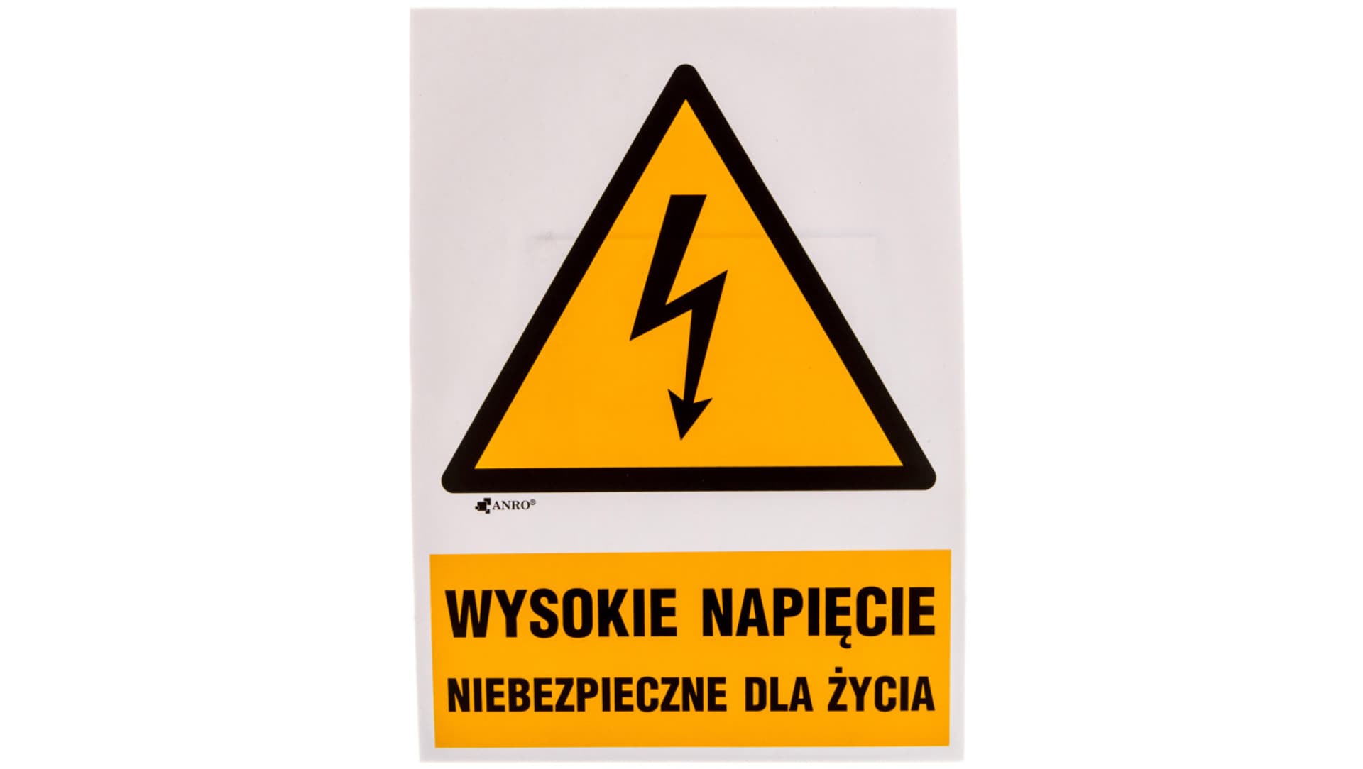 

Samoprzylepna tabliczka ostrzegawcza /WYSOKIE NAPIĘCIE NIEBEZPIECZNE DLA ŻYCIA148X210/ 3EOA/Q4/F